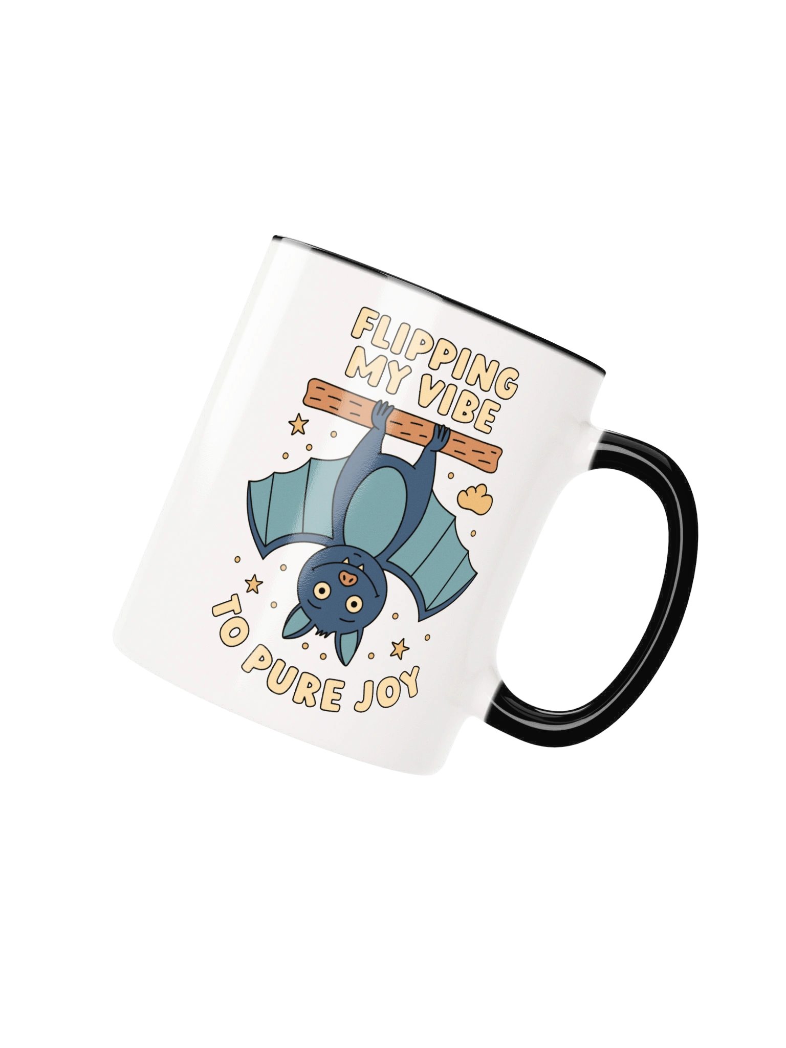 Flipping My Vibe to Pure Joy Cute Silly Funny Bat Mug product image (1)