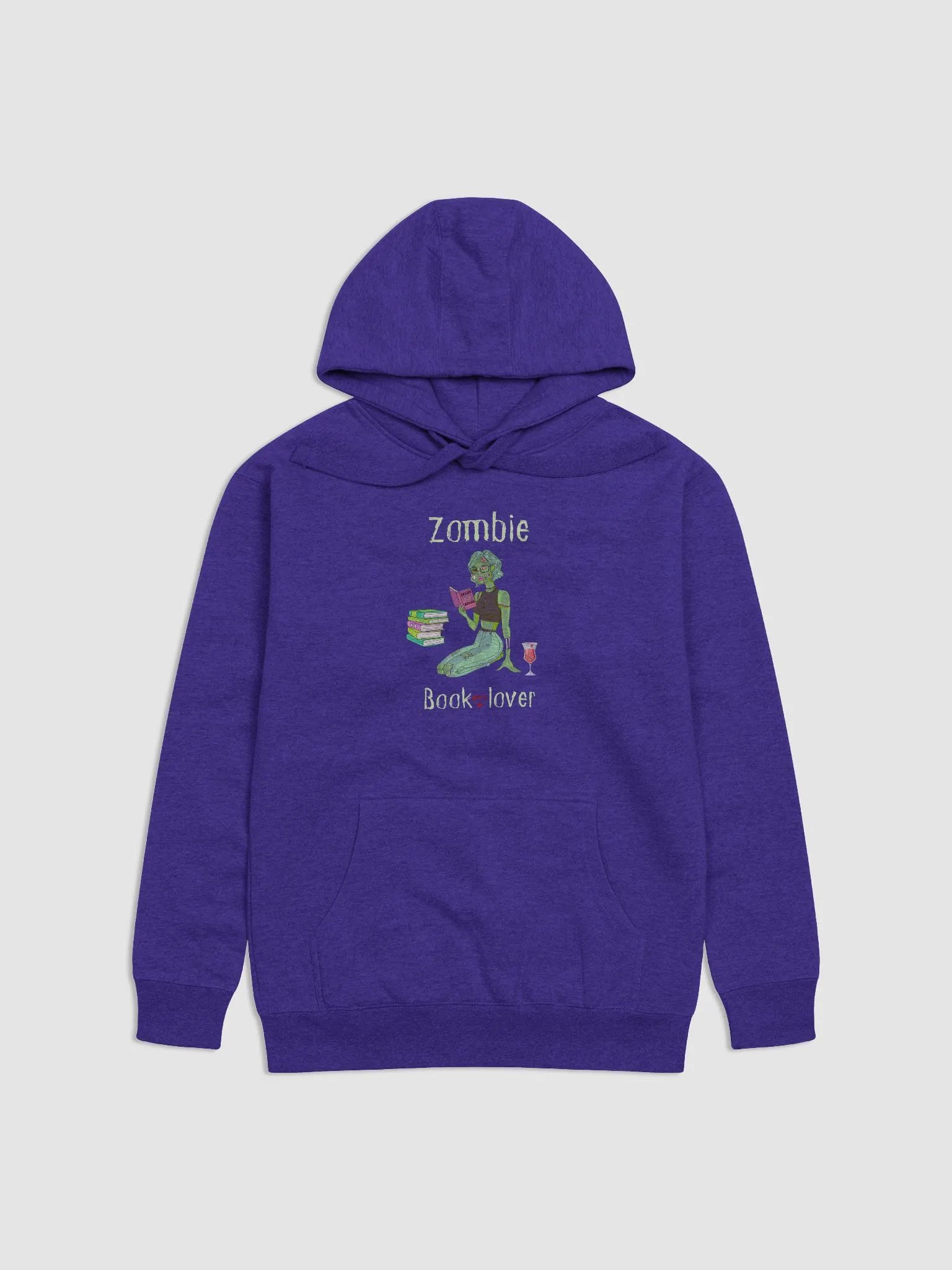 Zombie Book Lover Purple Unisex Hoodie product image (1)