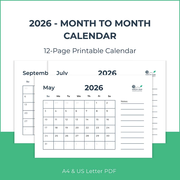 2026 Monthly Calendar product image (1)