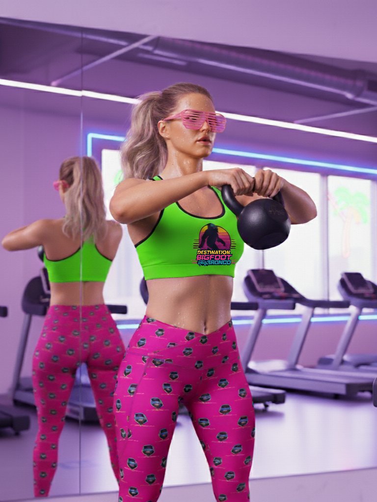 Synthsquatch Fitness Sports Bra (Neon Green) product image (2)