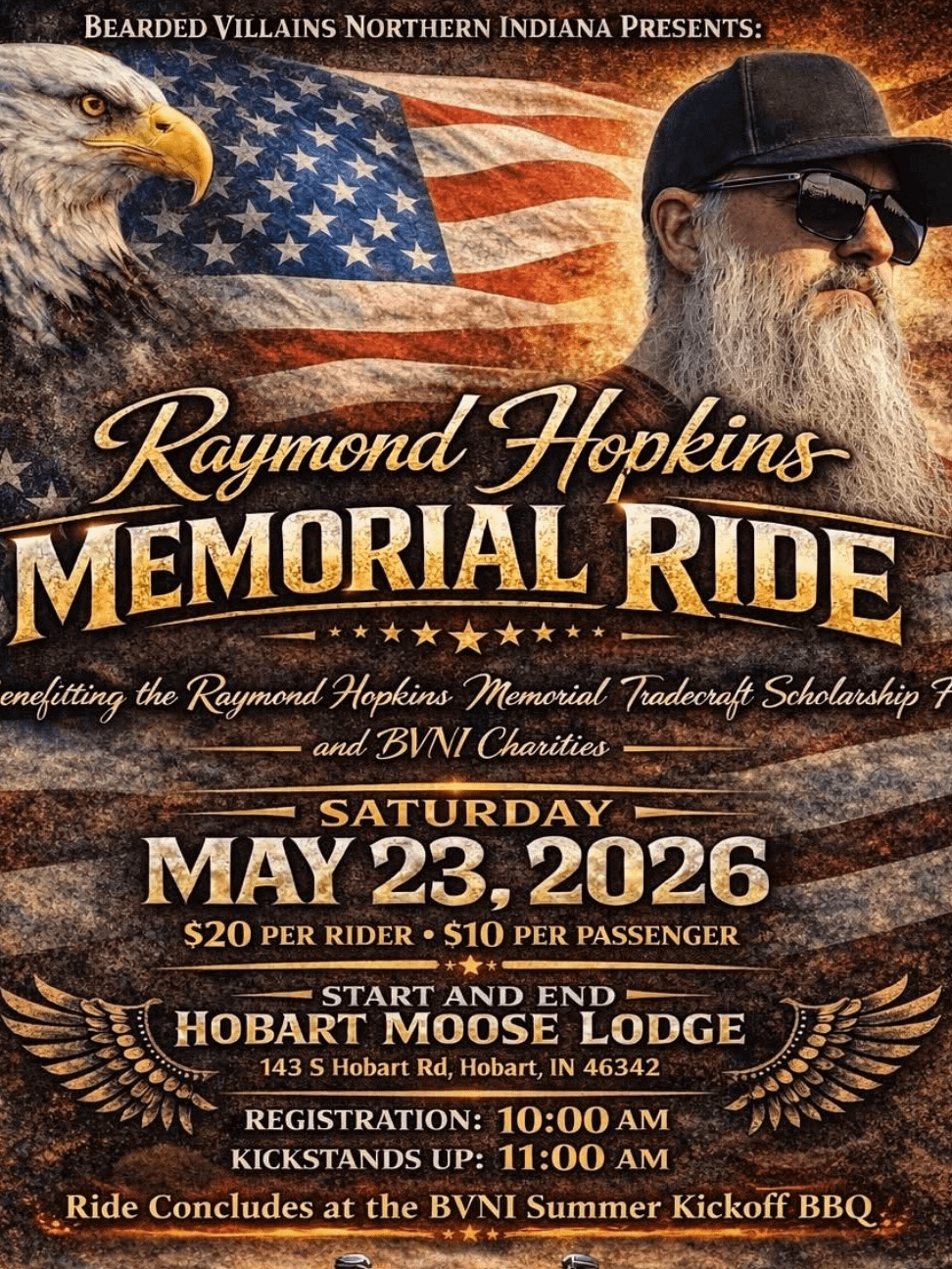 Ray’s Ride Rider Only Ticket | Bearded Villains Northern Indiana