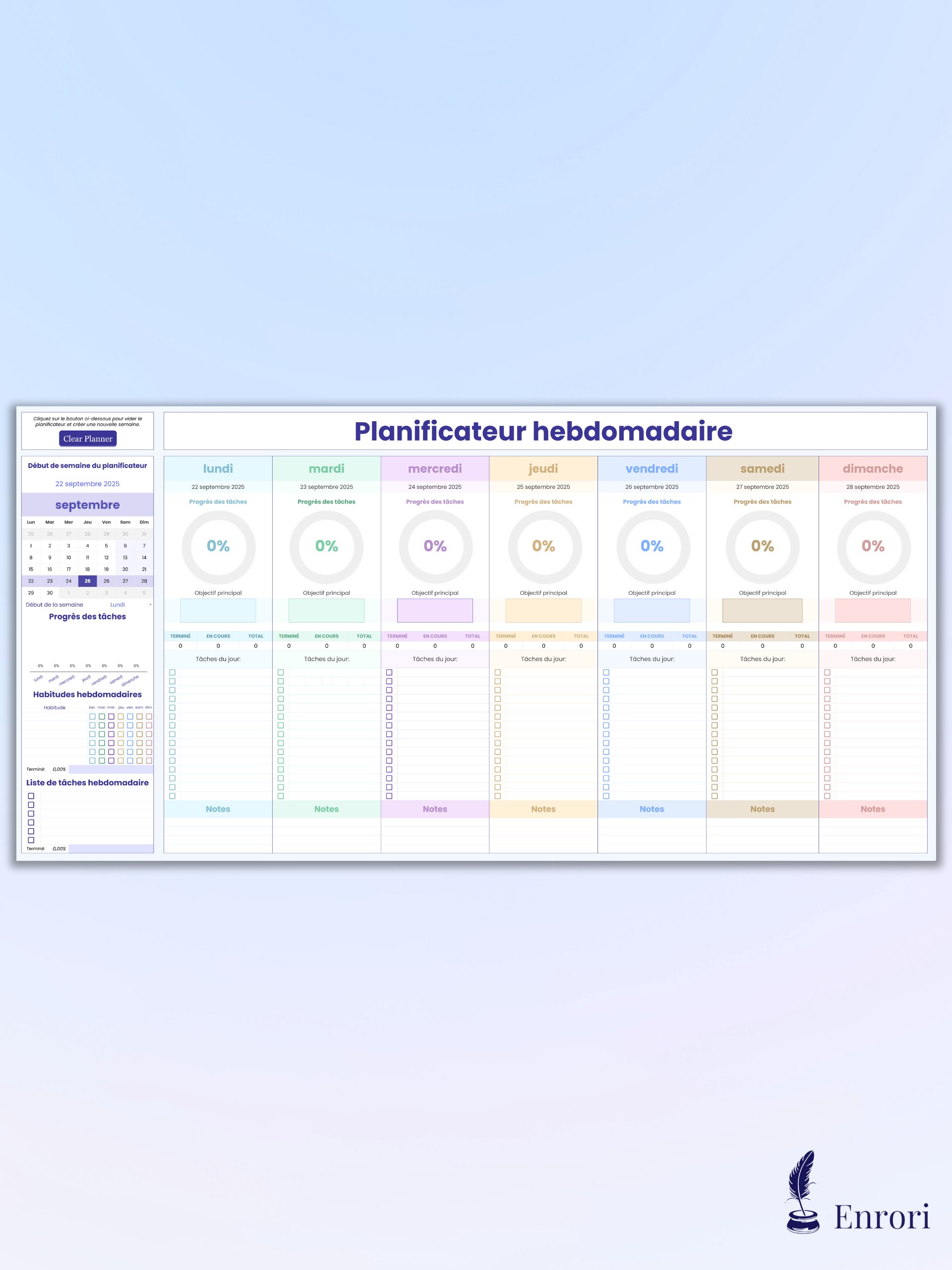 Planificateur journalier & hebdomadaire product image (5)