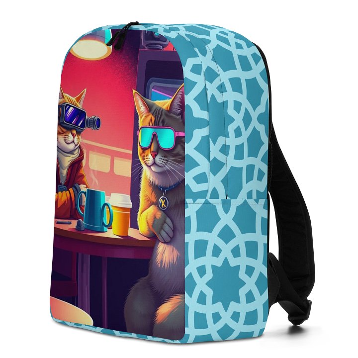 Minimalist Backpack-Feline Futurism: The Caffeinated Duo product image (2)
