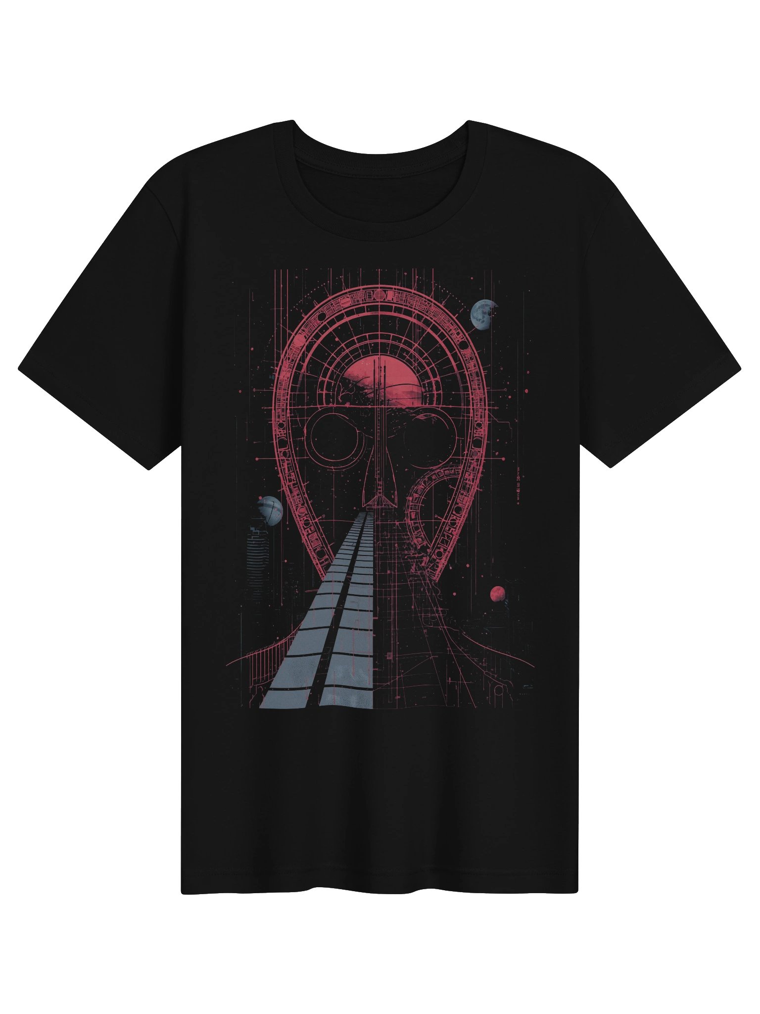 Cyber Skull Wireframe Lightweight T-Shirt product image (1)