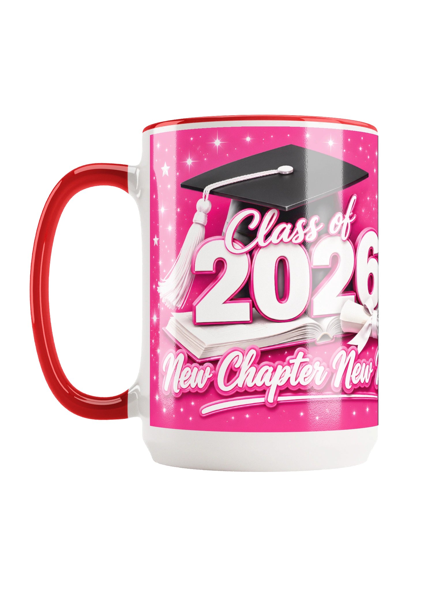 "Class of 2026 New Chapter New Me" Graduation Mug — Pink Wrap product image (2)