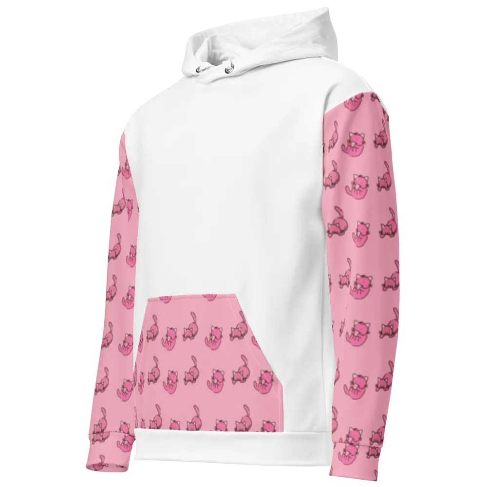 White and Pink Cat Paradise Hoodie product image (9)