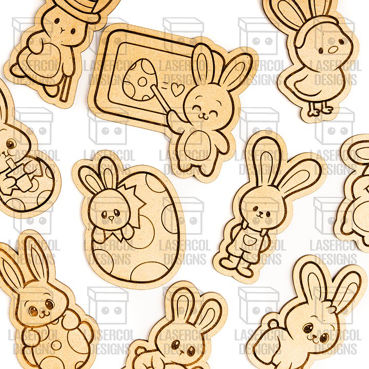 Easter Bunny Paint Kit DIY Cut Outs Set 6 - Laser Cut Files product image (2)