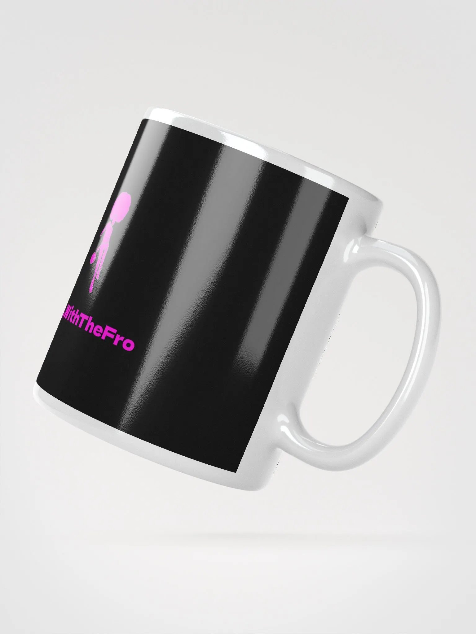 Mo_WithTheFro black Mug pink logo product image (6)