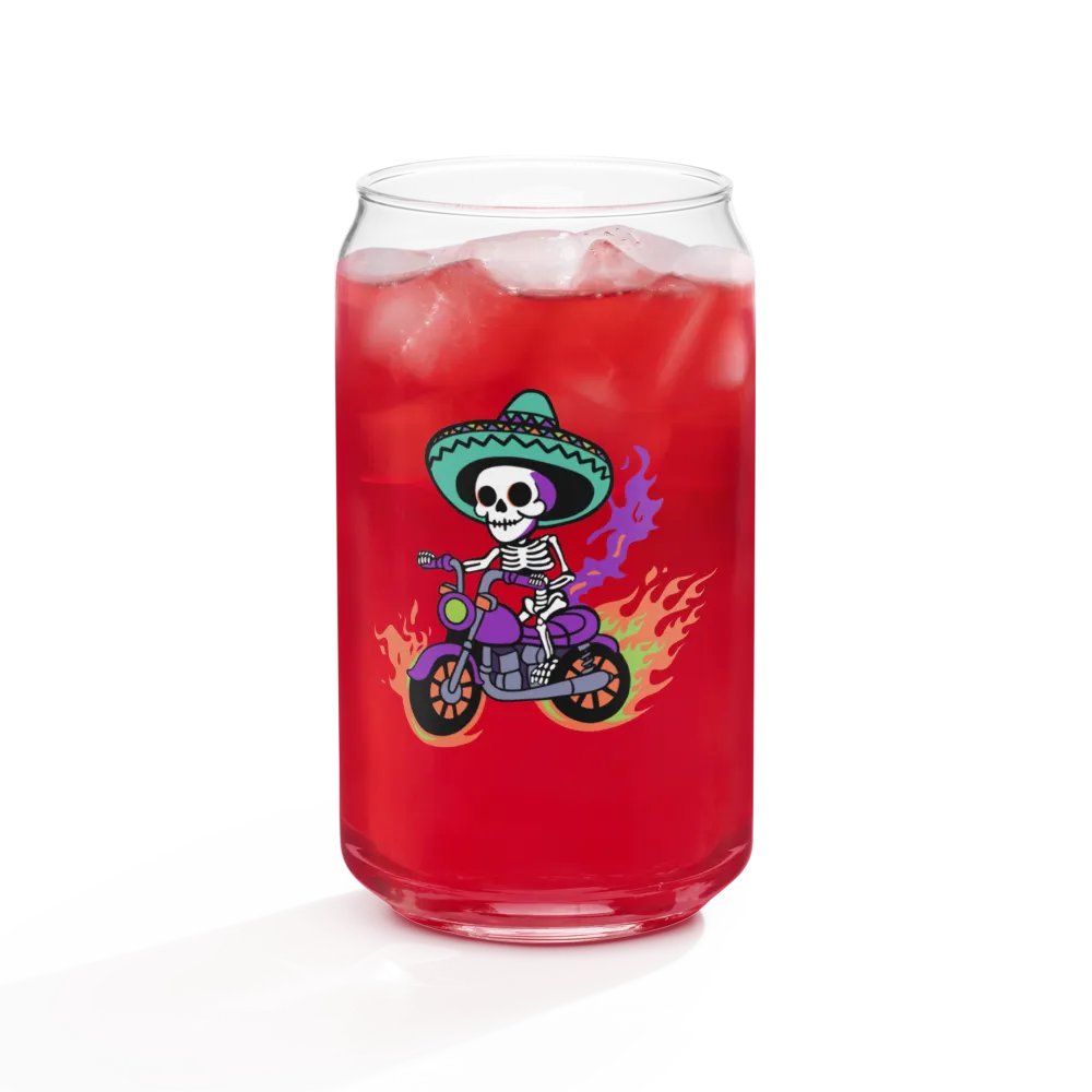 Bone to be Wild Colorful 16oz Can-Shaped Drinking Glass product image (3)