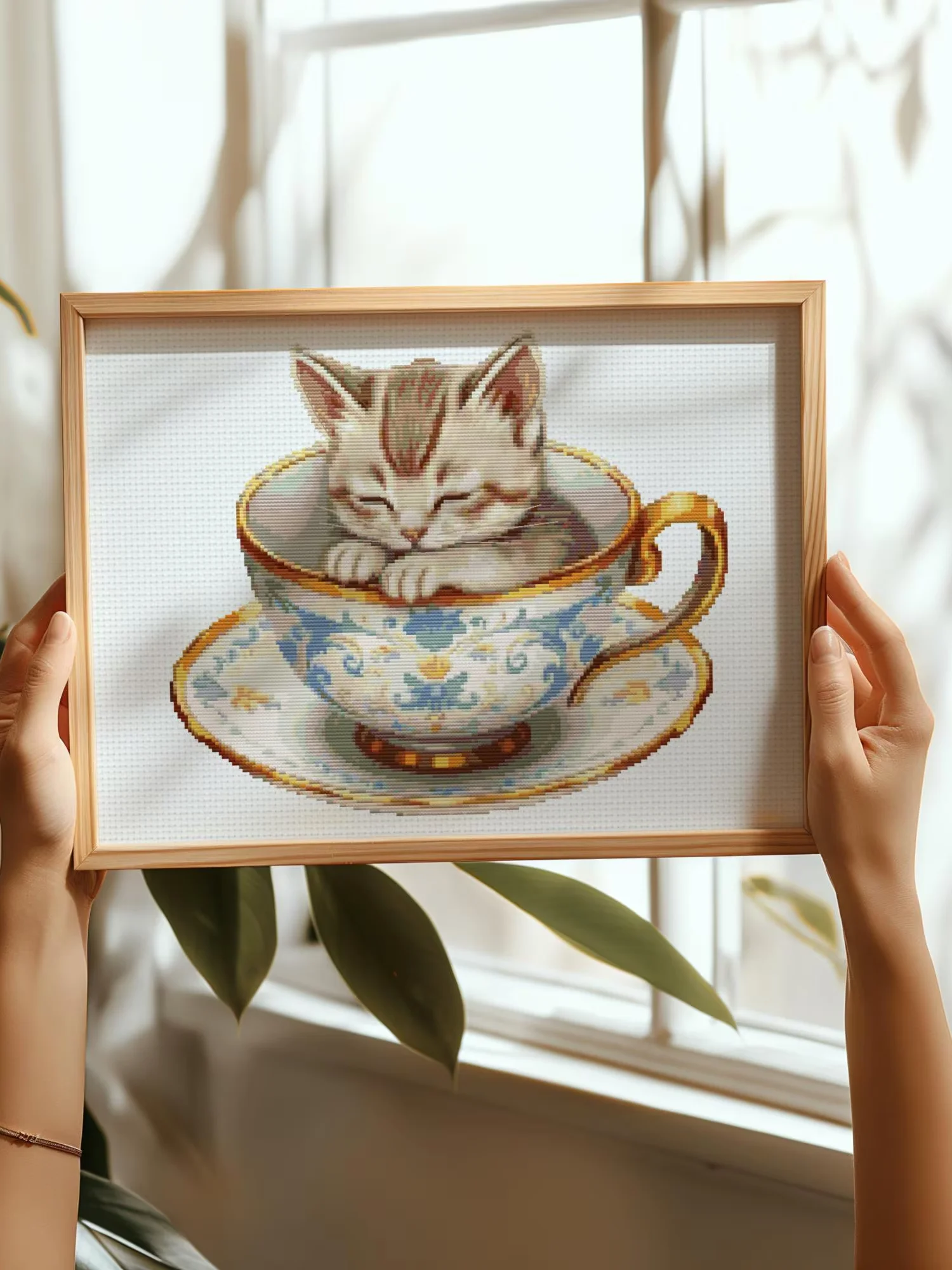 Tea and Whiskers Cross Stitch Pattern product image (5)