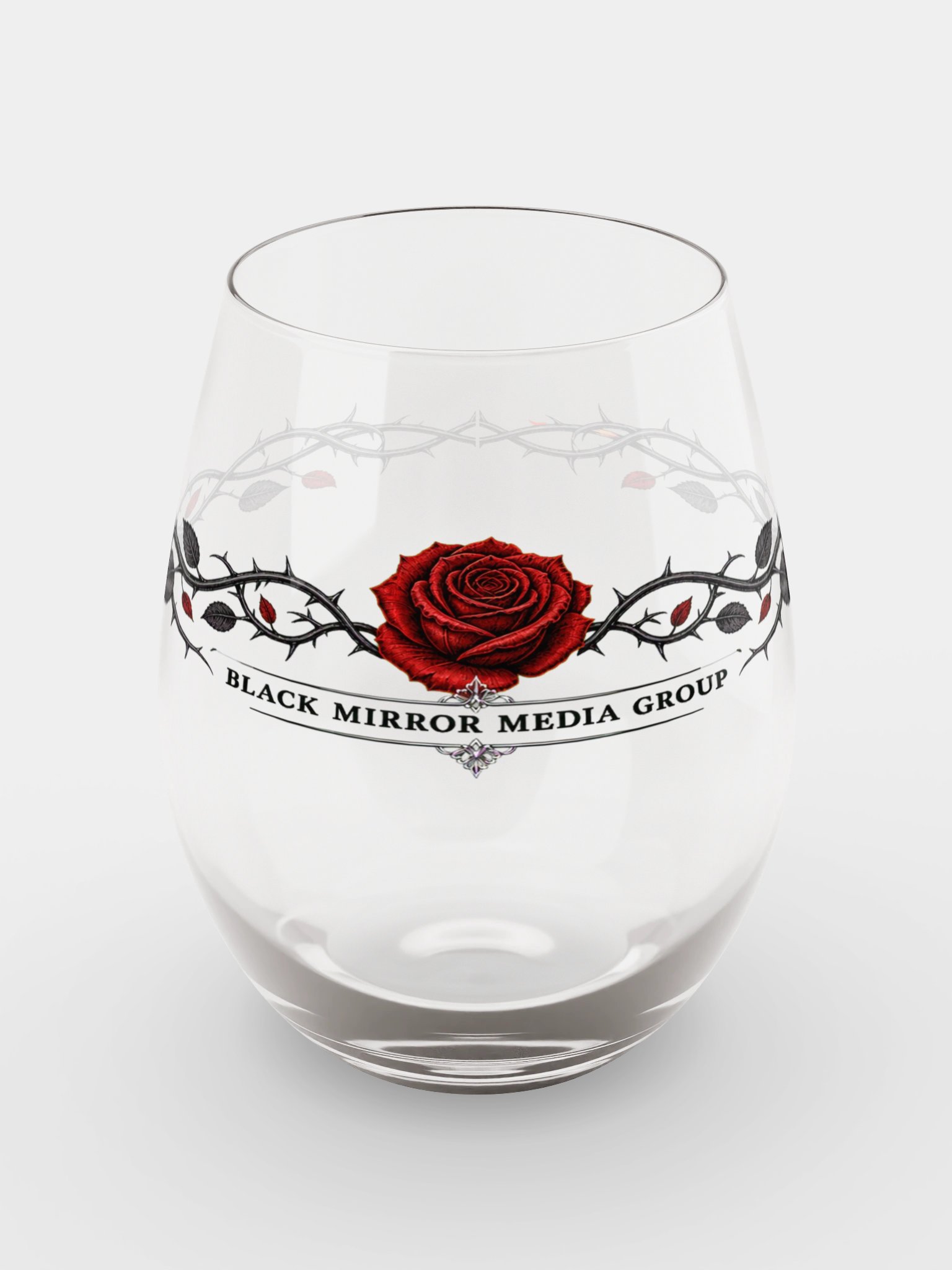 Black Mirror Rose & Thorn Stemless Wine Glass product image (2)