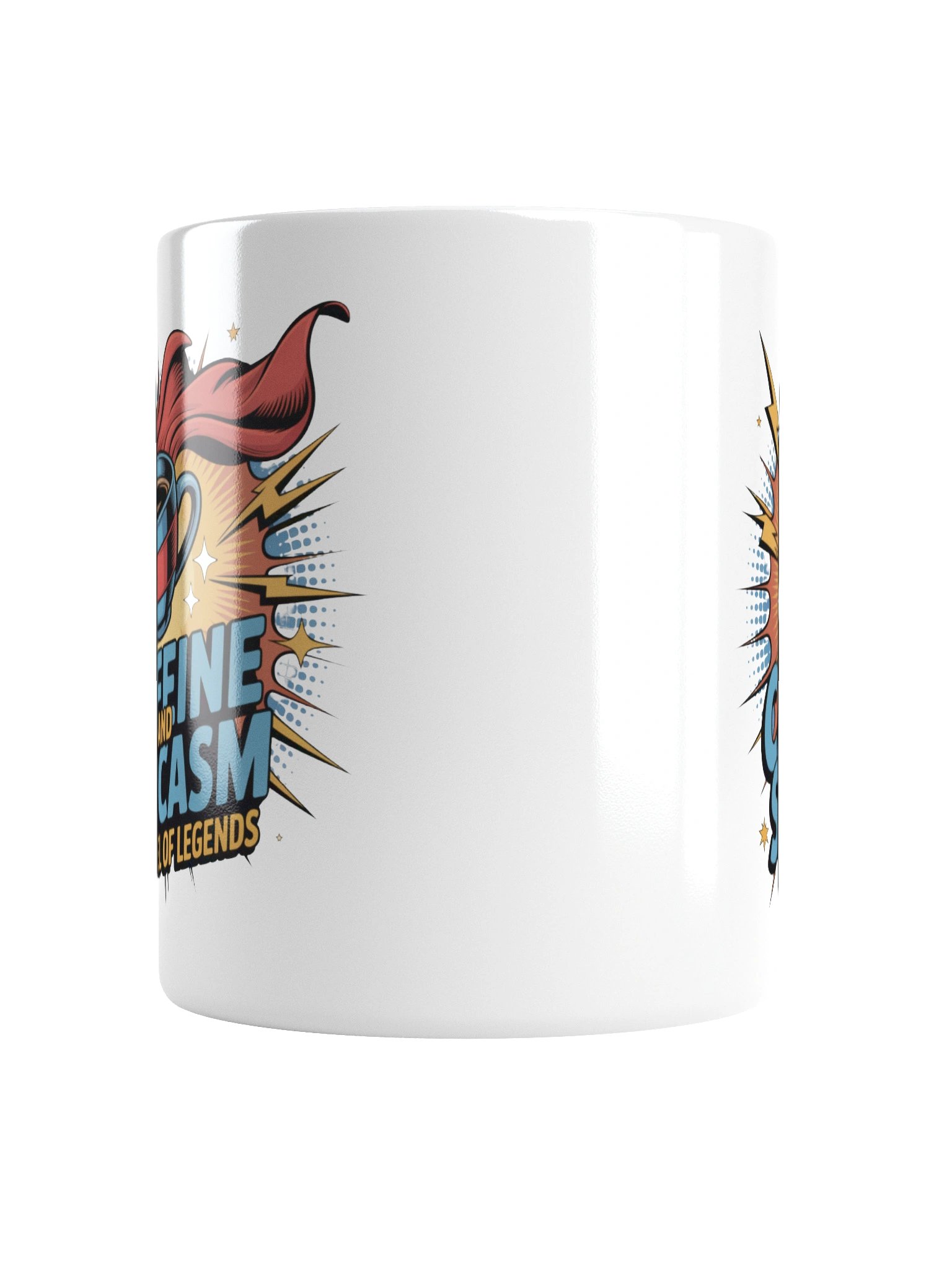 Caffeine and Sarcasm Funny Coffee Mug – Superhero Energy product image (2)