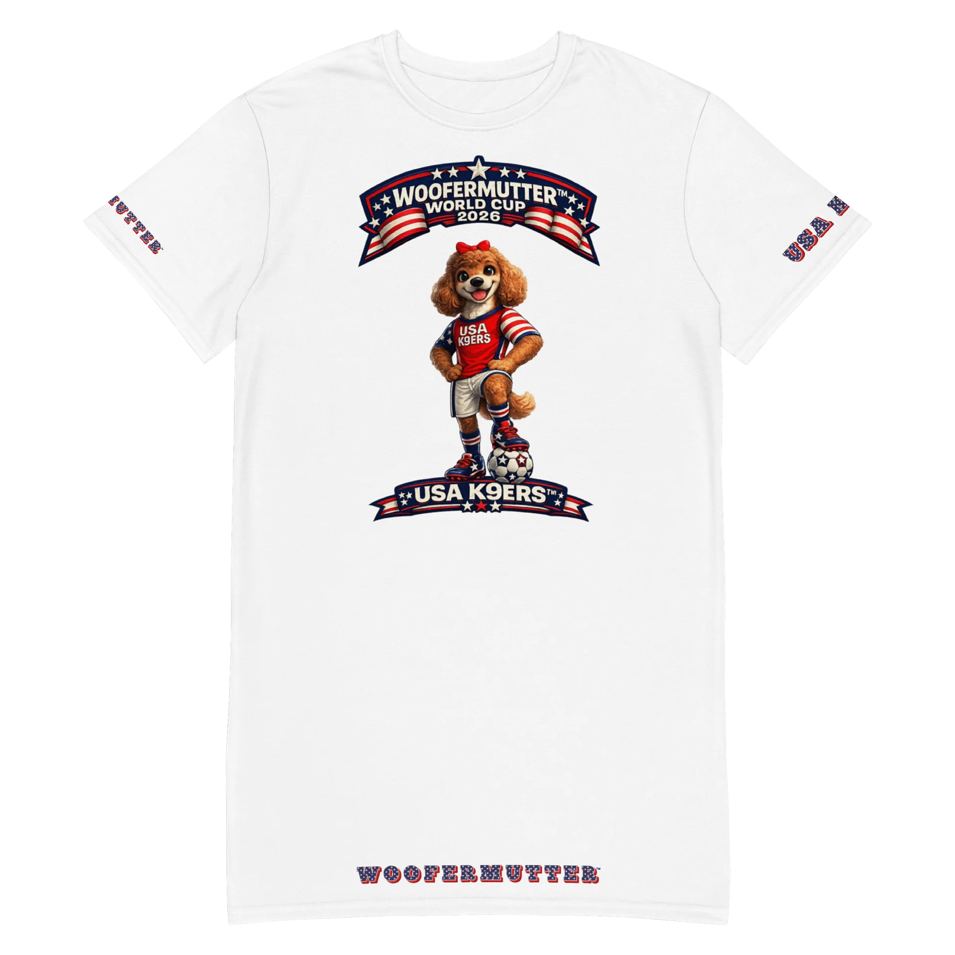 WooferMutter™ World Cup Poodle USA K9ERS T-shirt Dress product image (3)