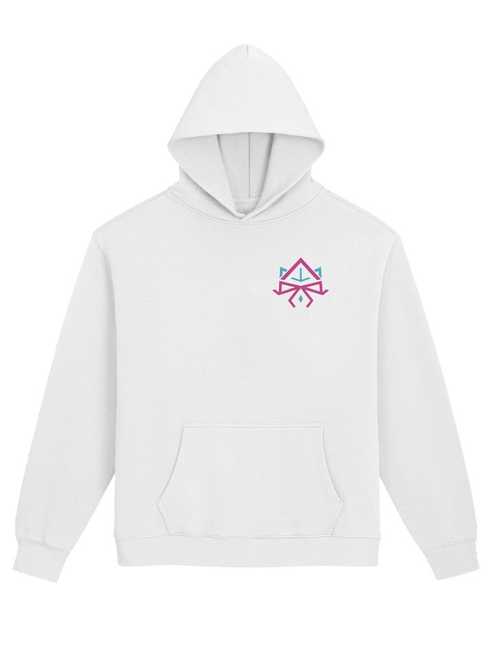 Arcadia Hoodie [White; Pink Logo] product image (1)
