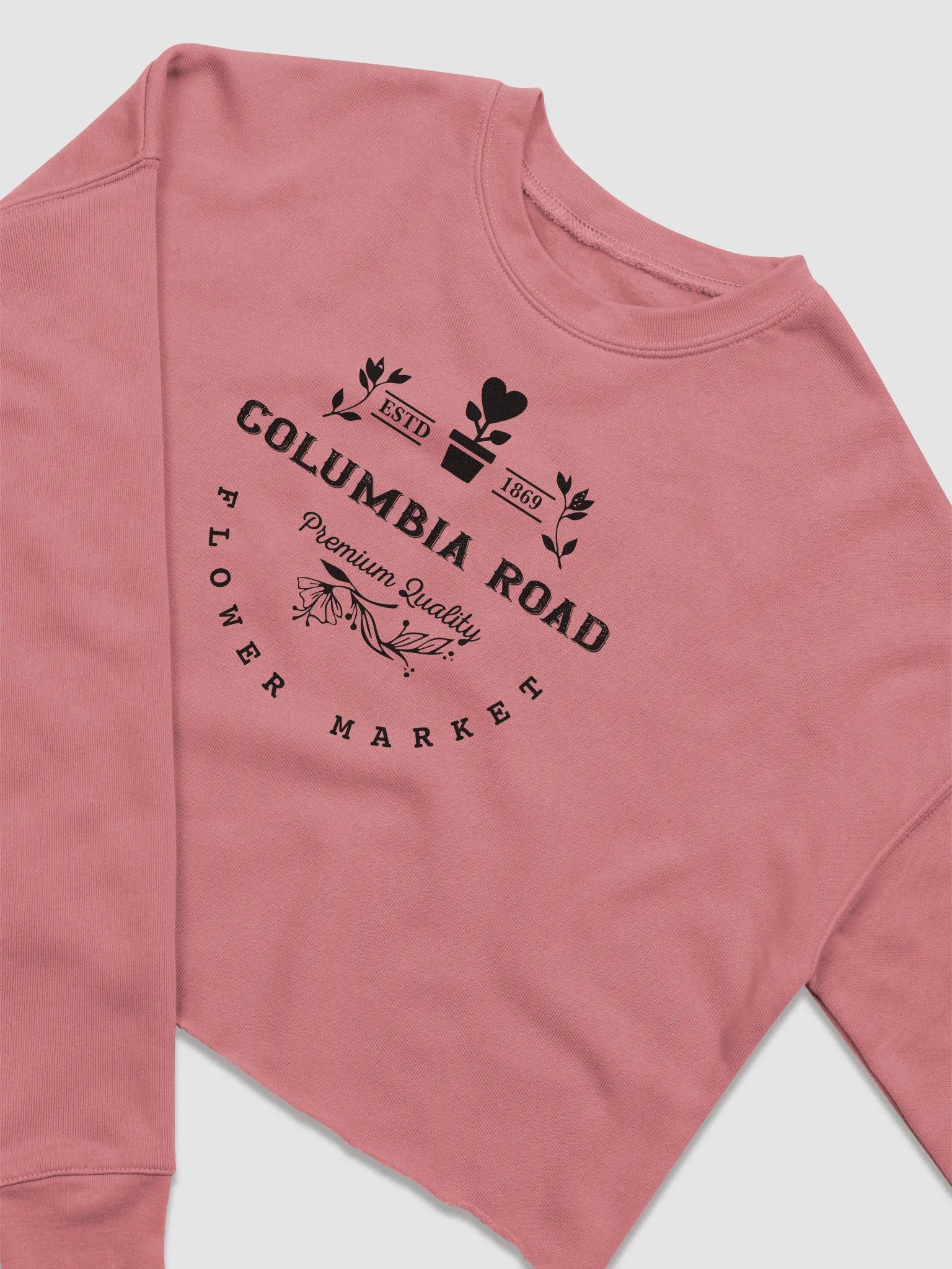 Columbia Road Market Midweight Fleece Crop Sweatshirt (Mauve) product image (3)