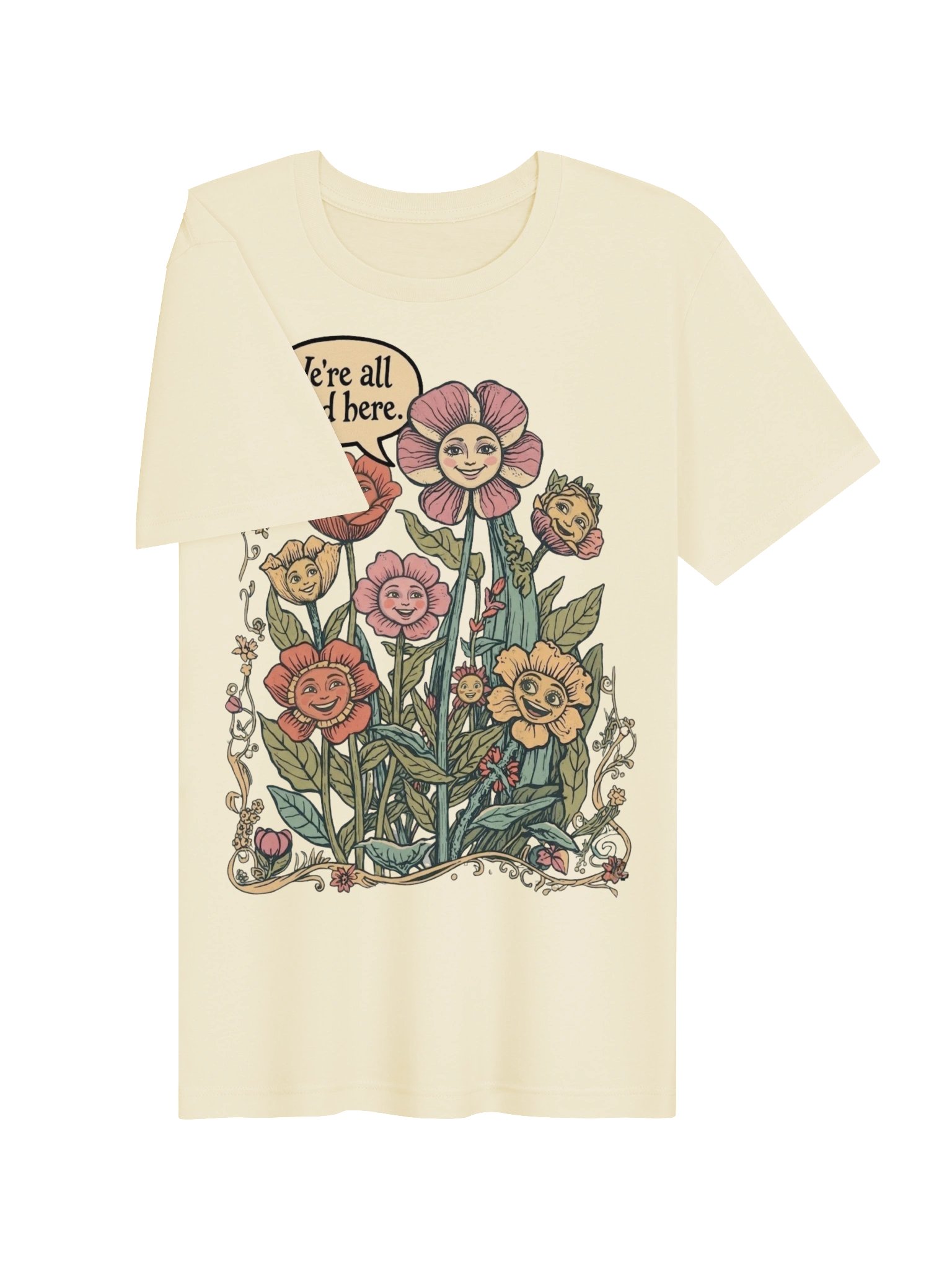 We're All Mad Here Shirt, Wonderland Floral Tee, Vintage Storybook Flowers product image (4)
