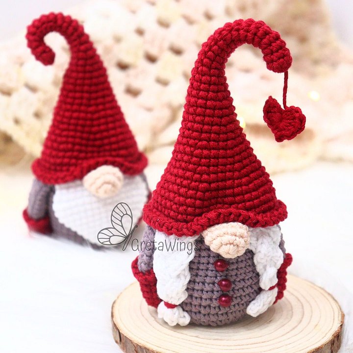 Gnomes inspired by Christmas and Valentine's Day amigurumi pattern (Dogital Download) product image (2)