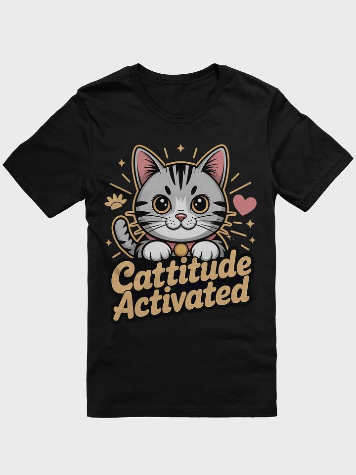 Cattitude Activated Cartoon Cat T-Shirt product image (2)