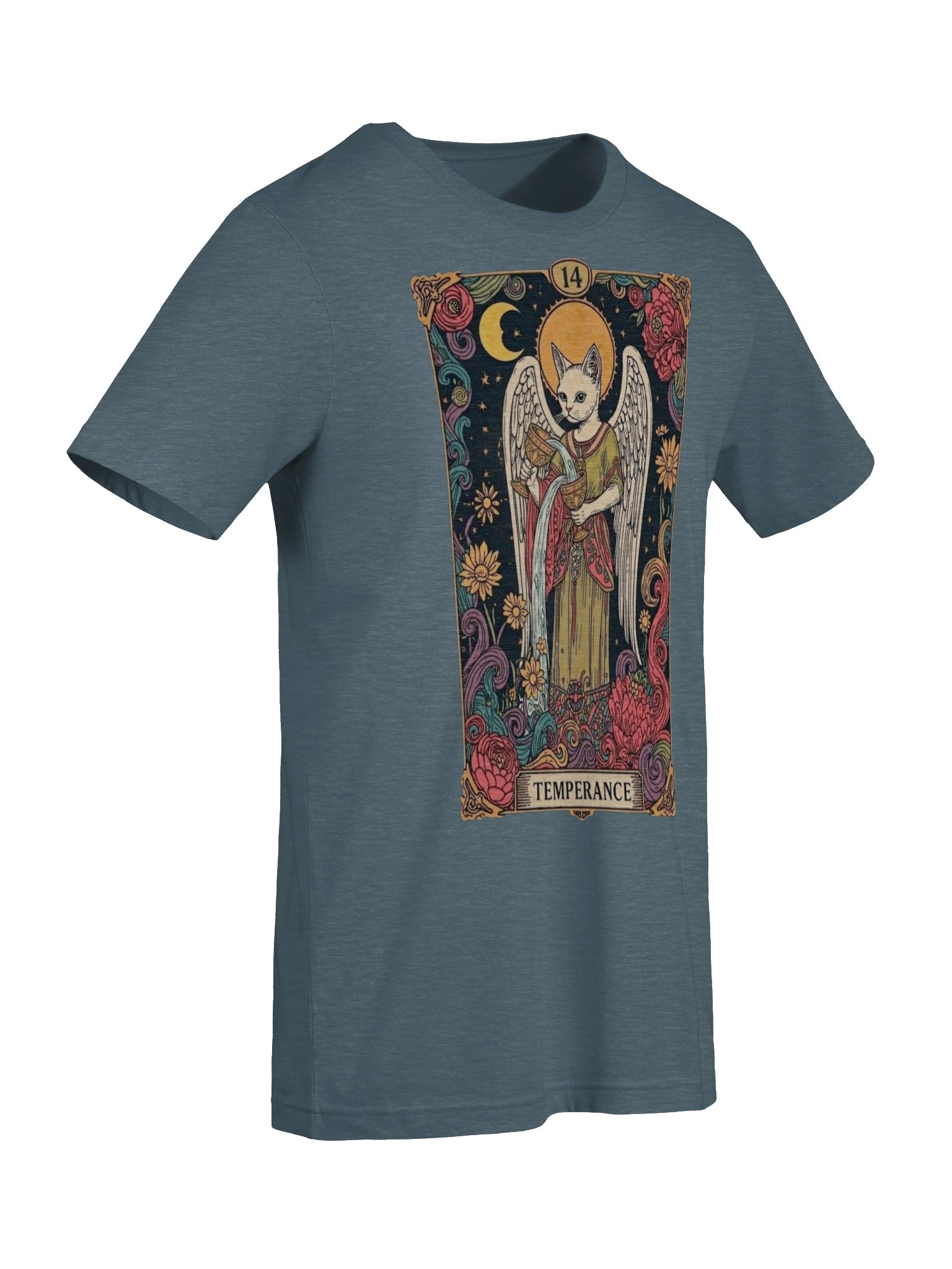 Temperance Tarot Cat Shirt, Celestial Floral Tee product image (8)