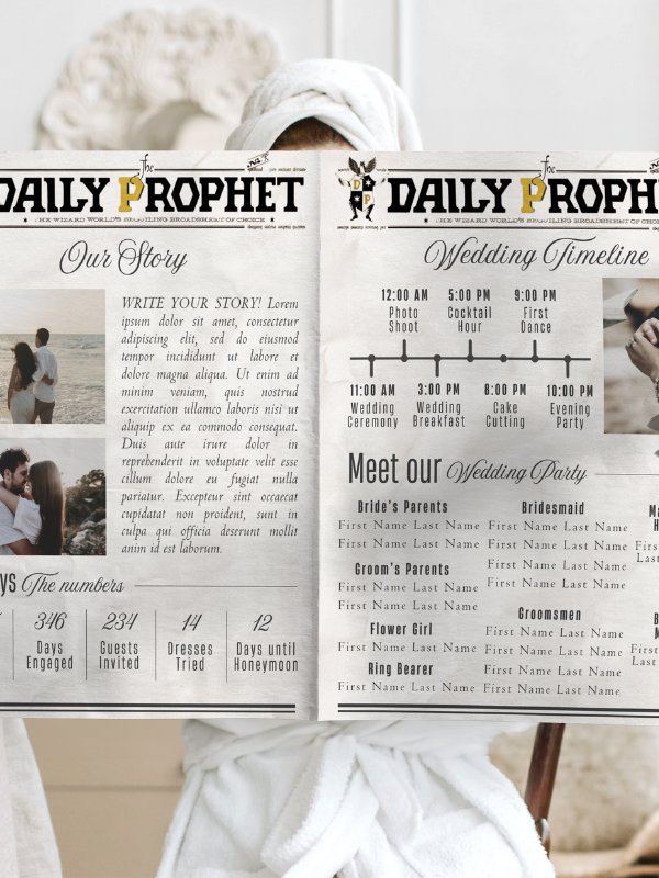 Magical Wedding Newspaper 100% Customizable Template Bundle product image (3)