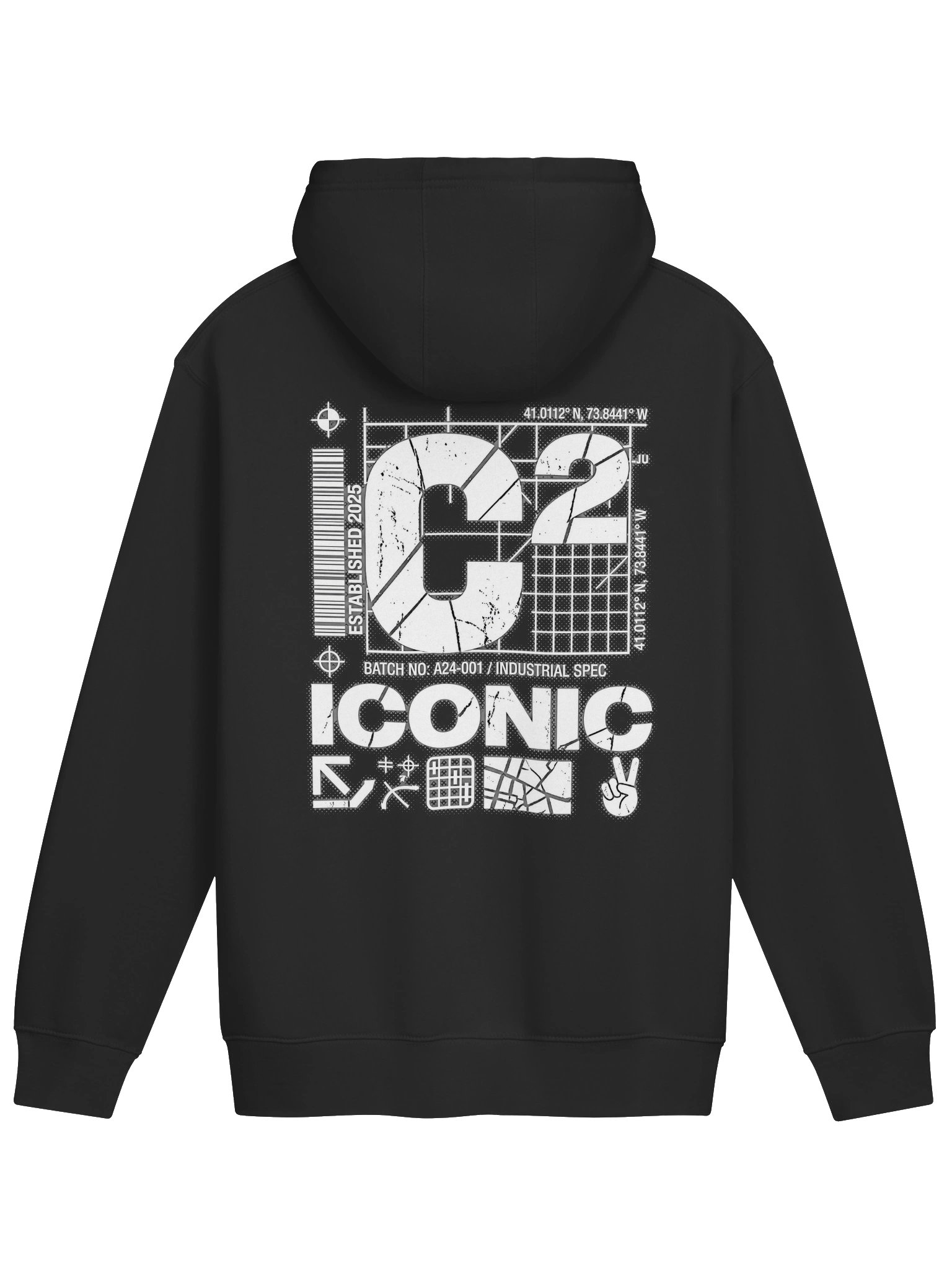C² ICONIC | Deconstructed Industrial Typography Premium Pullover Hoodie product image (2)