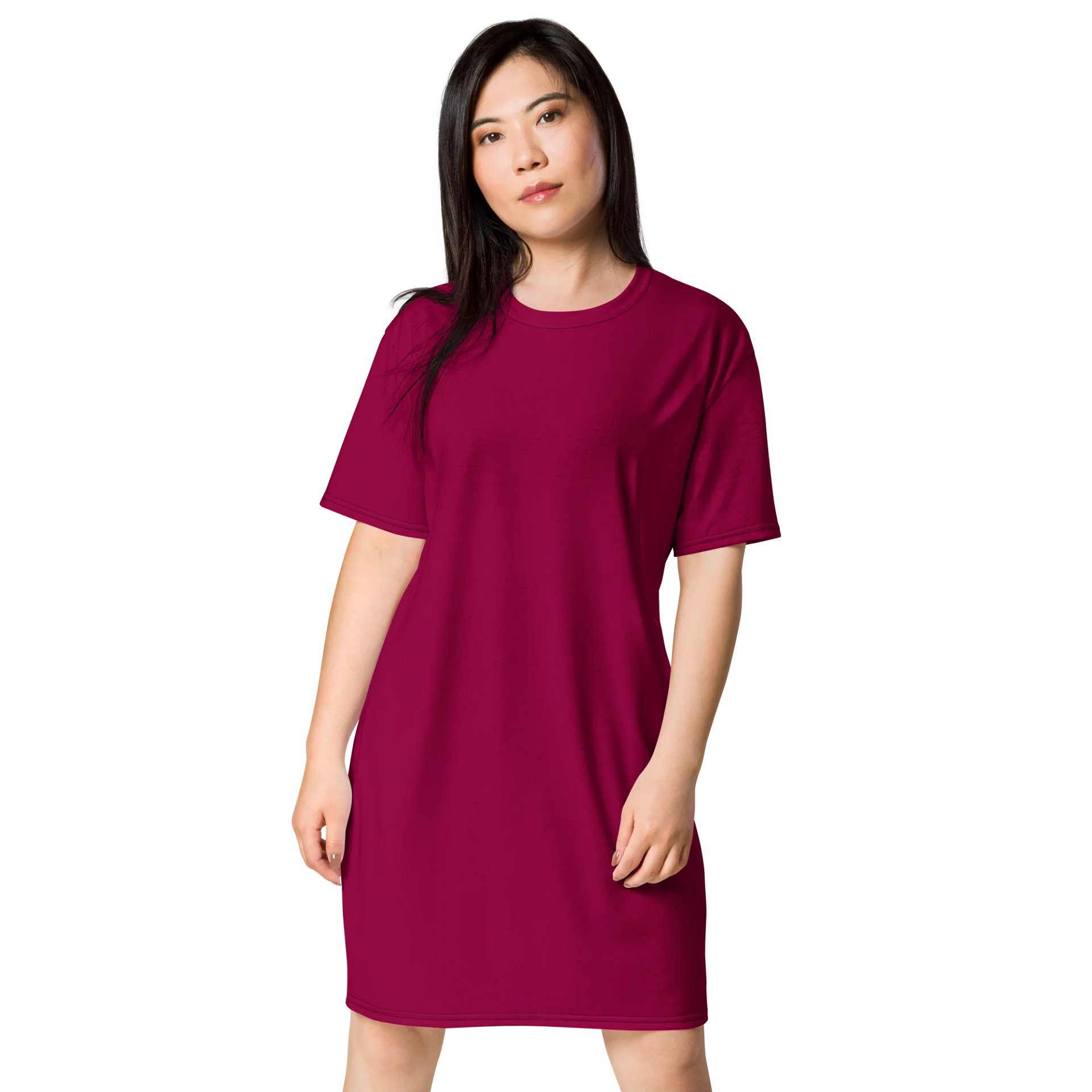 Oversized T-Shirt Dress - Deep Burgundy 2, Sizes 2XS-6XL product image (1)