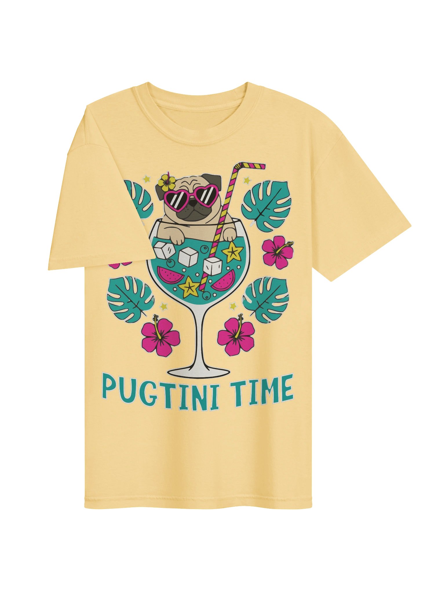 PUGTINI TIME — Pug Cocktail Graphic Tee product image (6)