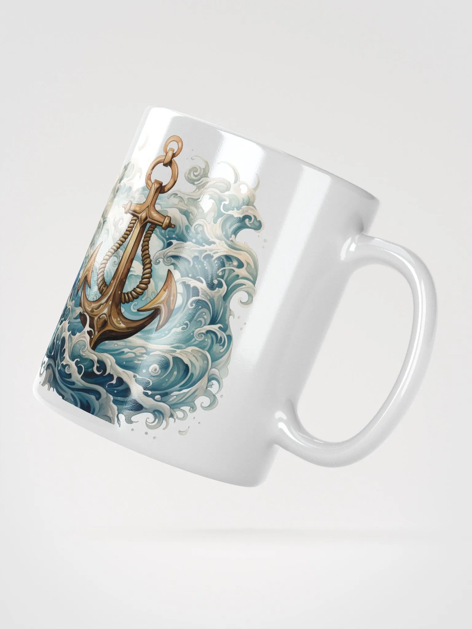 Nautical Anchors White Glossy Mug product image (3)
