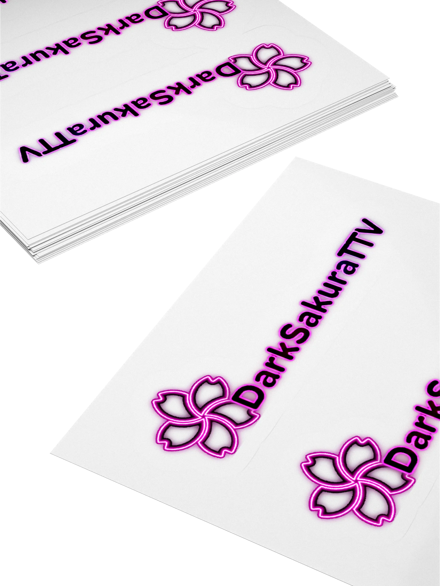 DarkSakuraTTV Neon Logo Kiss Cut Stickers product image (4)