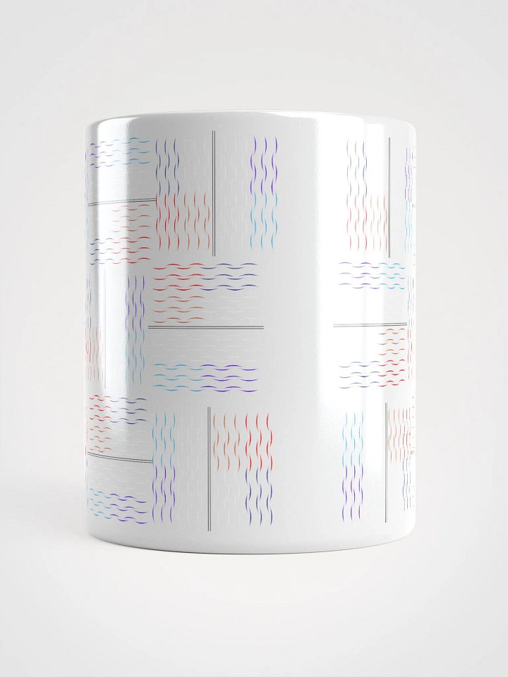 Colorful Squiggley Lines Artistic Design White Mug product image (4)