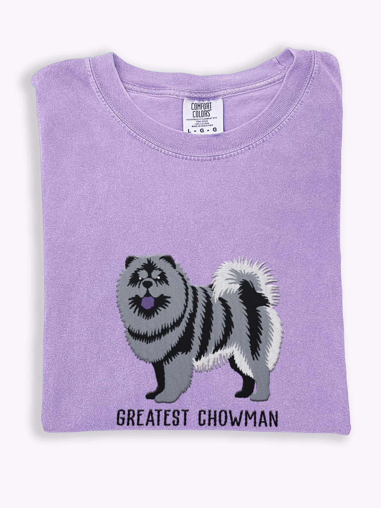 Greatest Chowman T-Shirt(Embroidered) of a Chow Chow(Blue) product image (1)