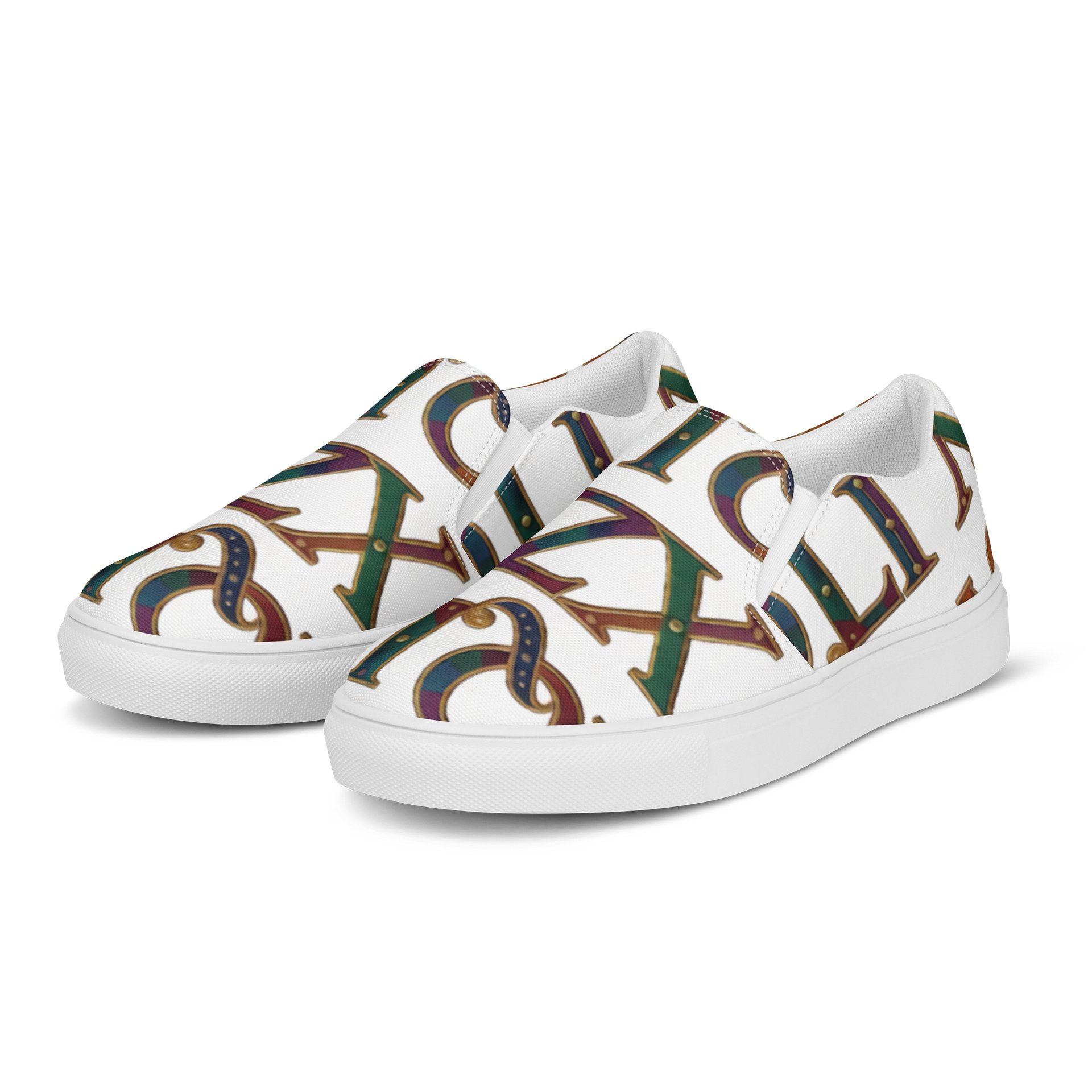 XZAQLI Monogram Women's Canvas Slip-On (White) product image (3)