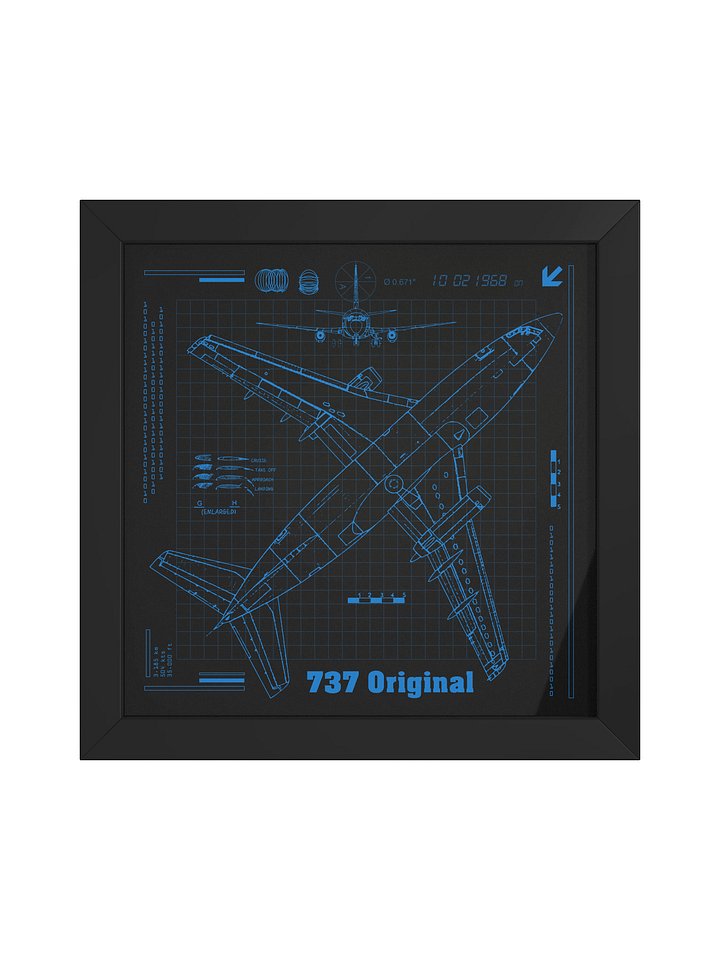737 Original Blueprint Framed Poster product image (1)