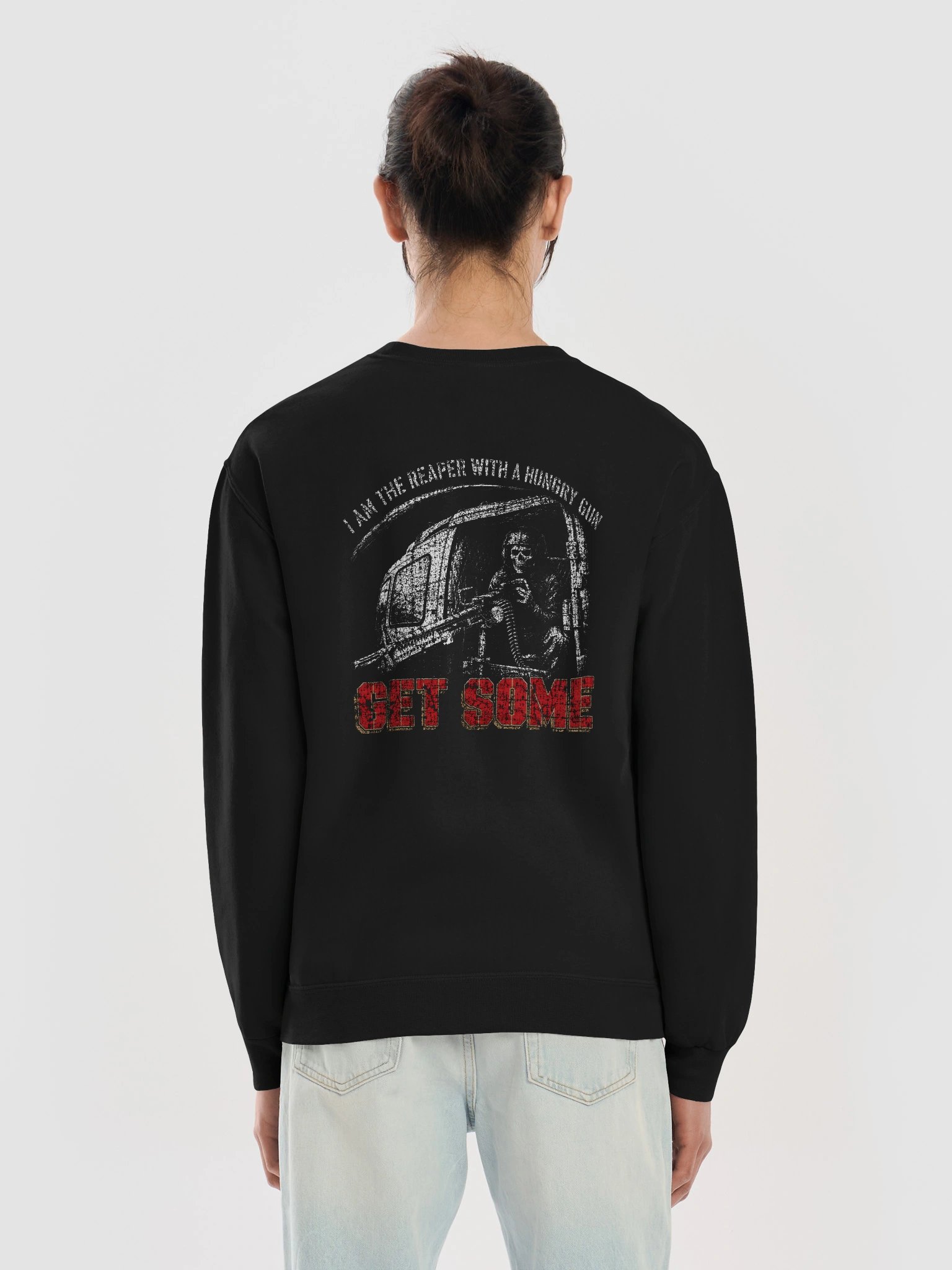Get Some "I Am the Reaper With a Hungry Gun" Huey Door Gunner Crewneck product image (5)