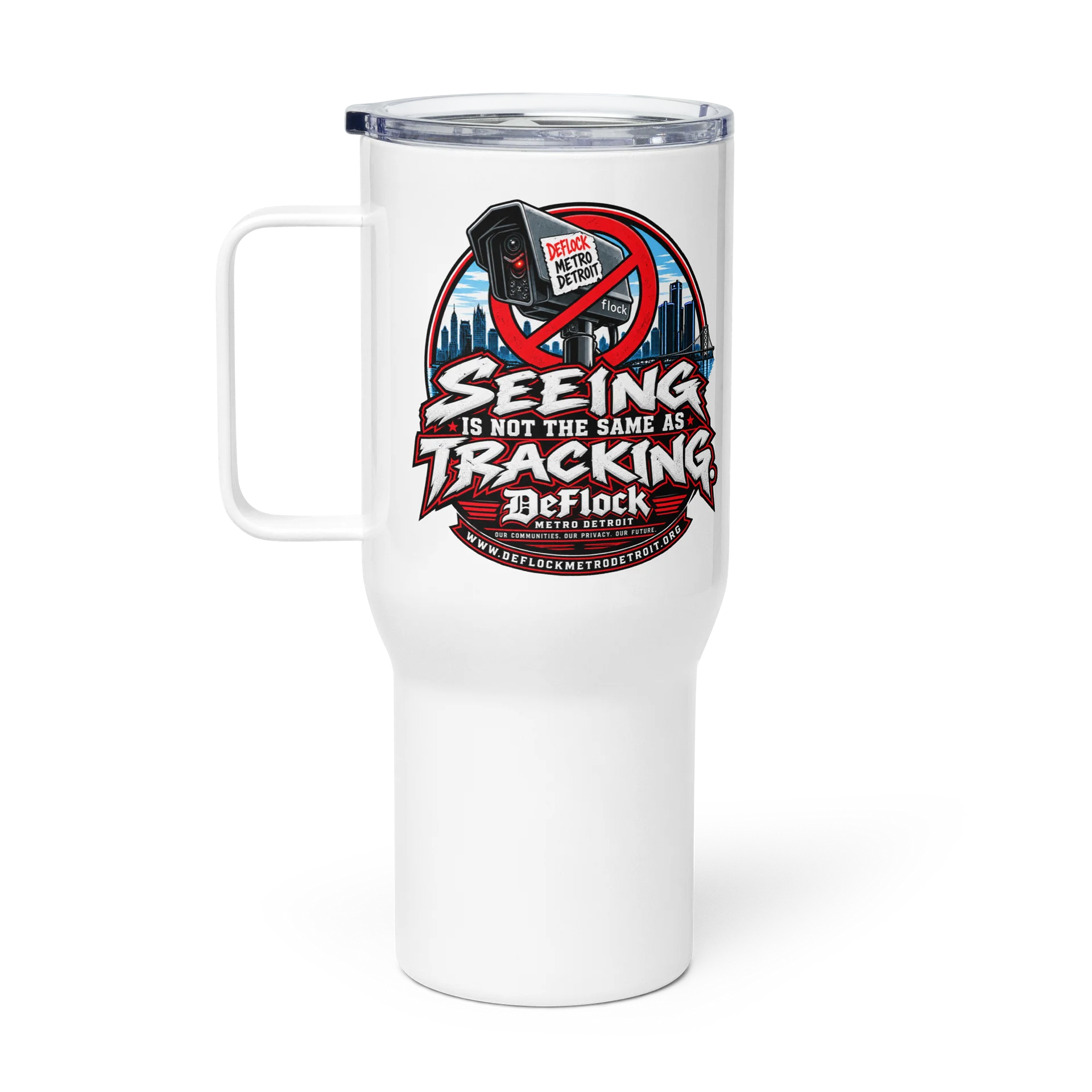 Seeing Is Not the Same as Tracking Travel Mug With Handle product image (1)
