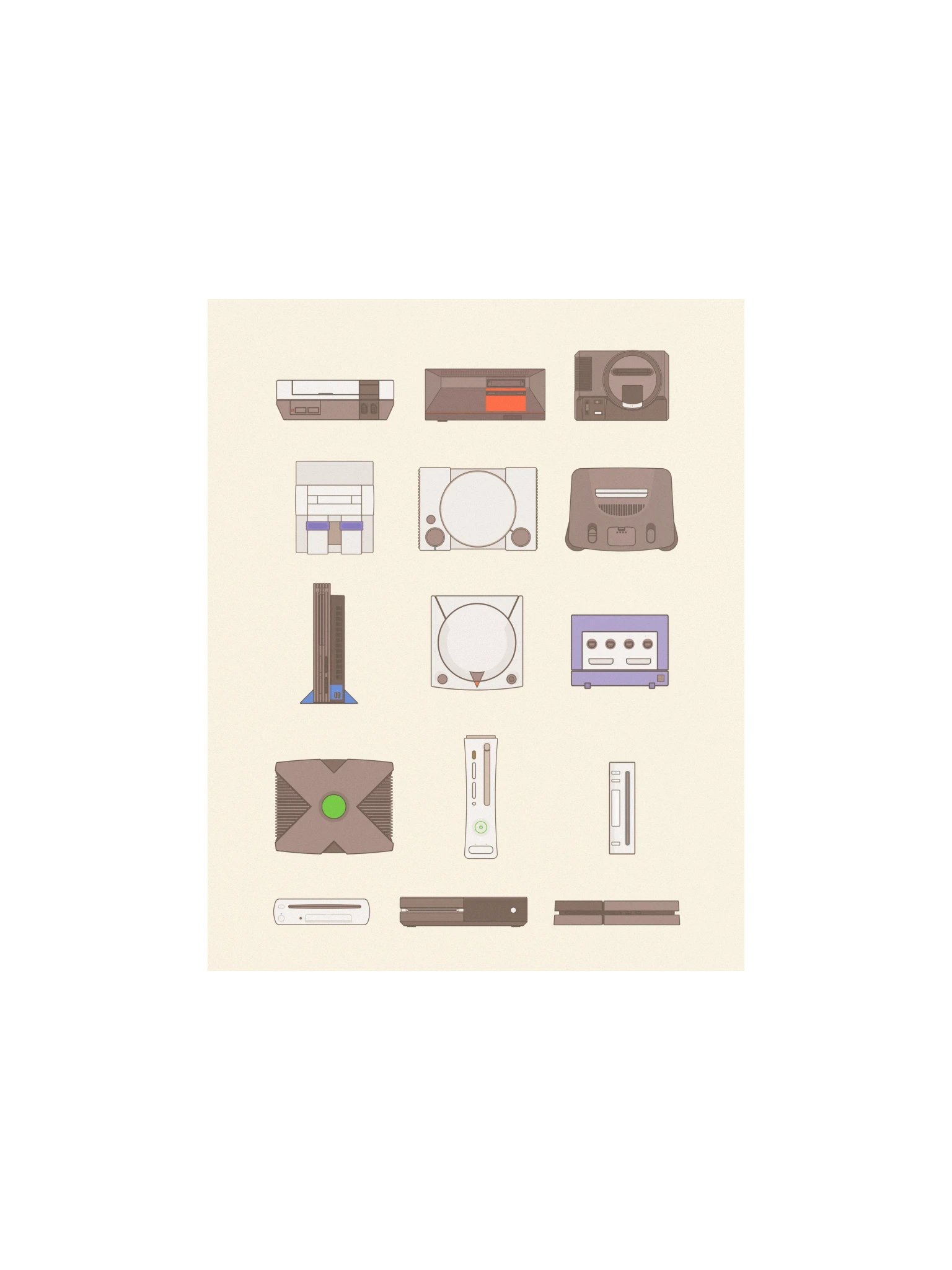 Retro Consoles (Beige) product image (1)