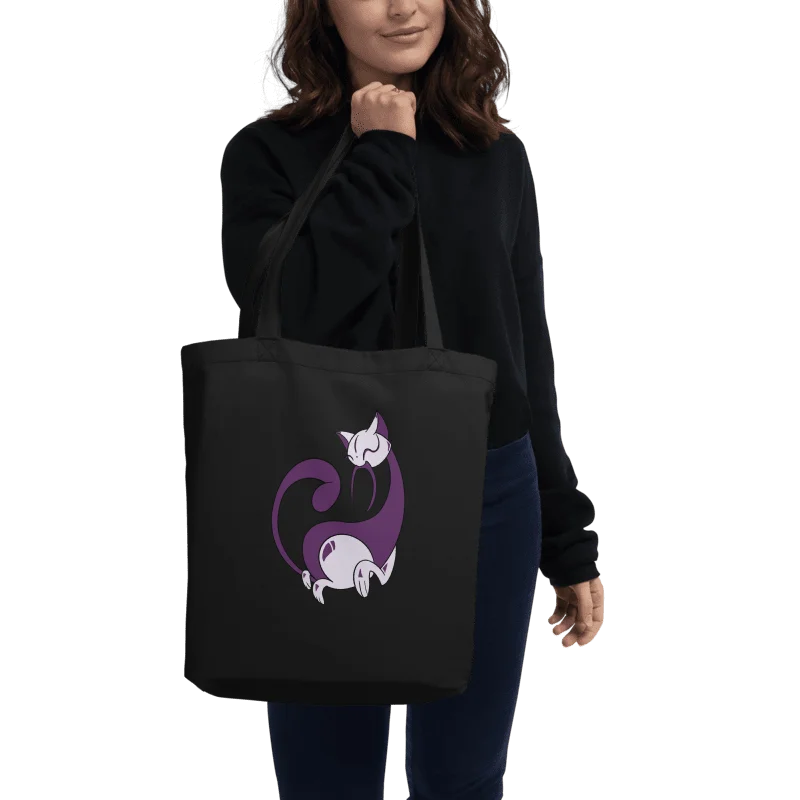 Calming Purple Cat Totebag / Black-Oyster product image (4)