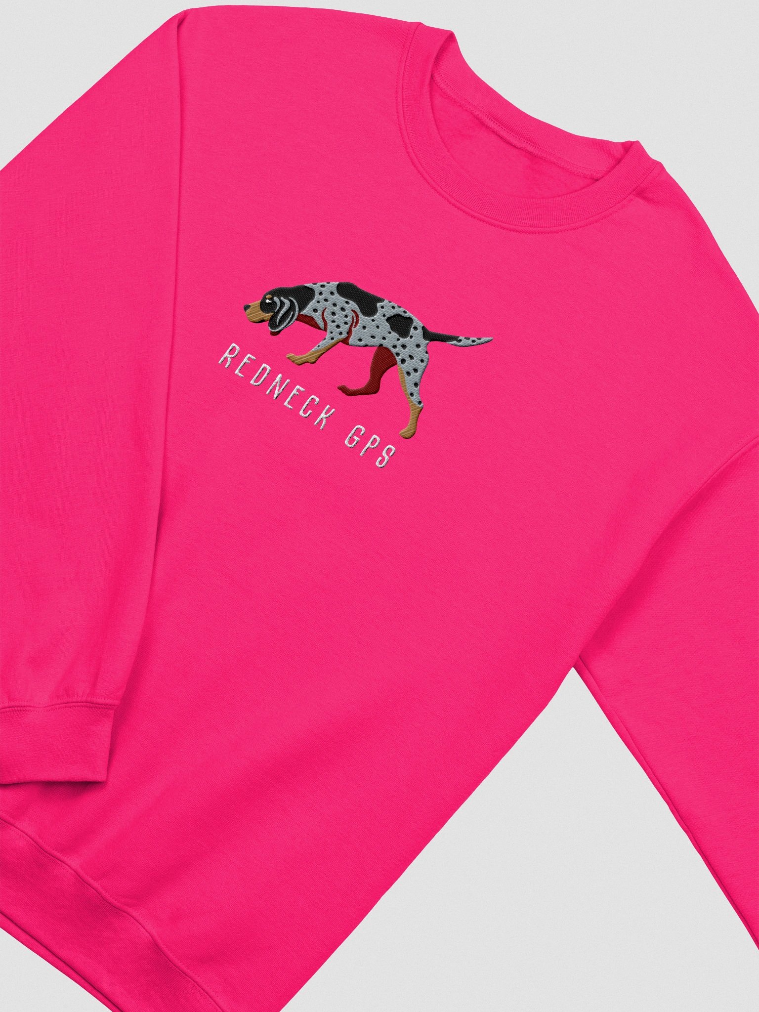 Redneck GPS Sweatshirt (Embroidered) of a Bluetick Coonhound product image (6)