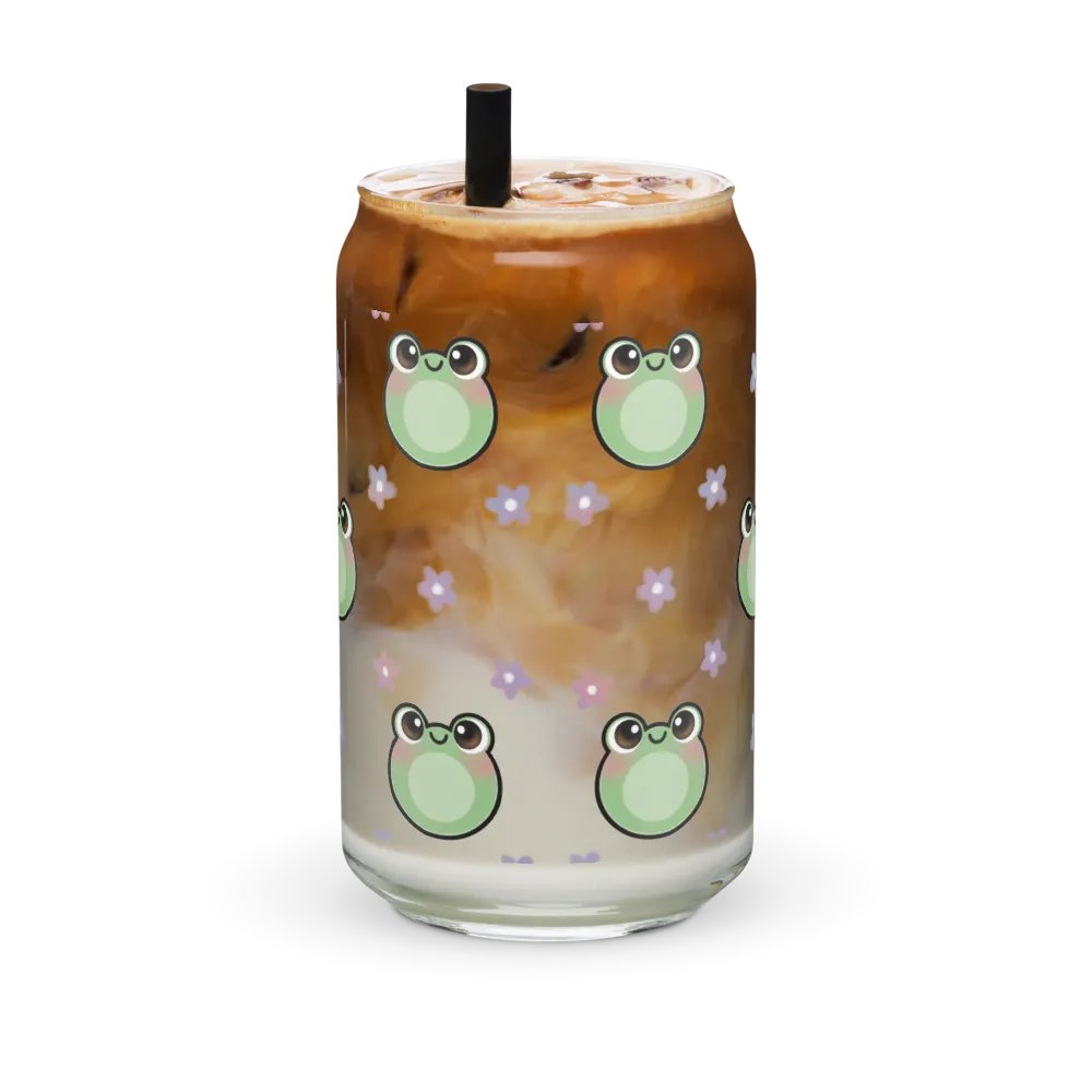 Froggy Pattern Glass Cup product image (41)