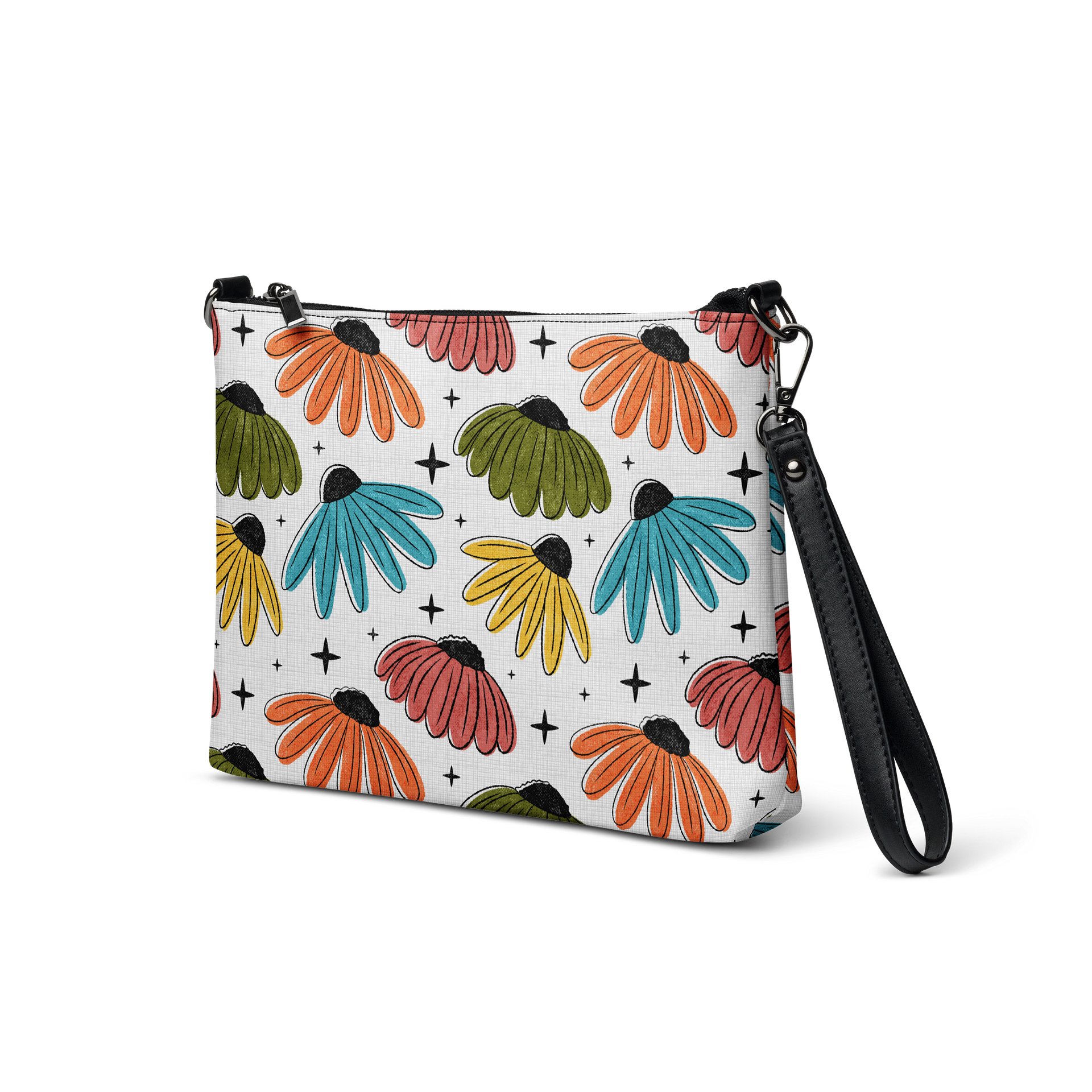 Retro Halftone Coneflowers Crossbody Bag product image (2)