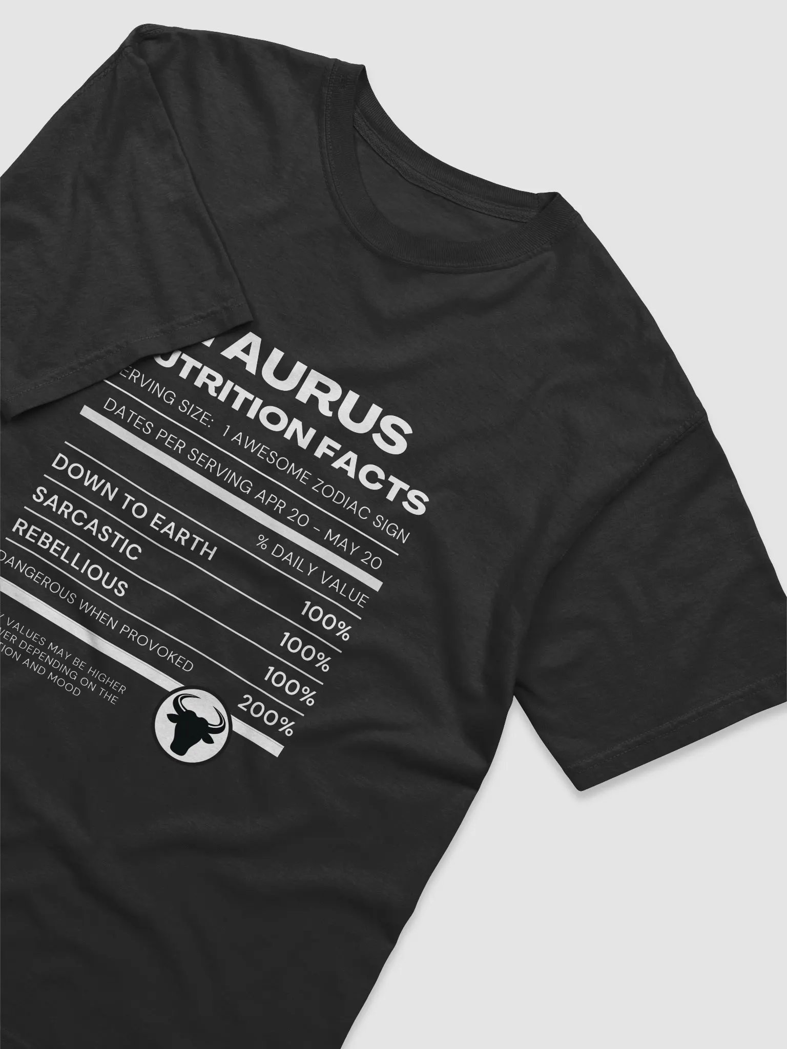 Taurus Nutrition Facts T-Shirt product image (4)