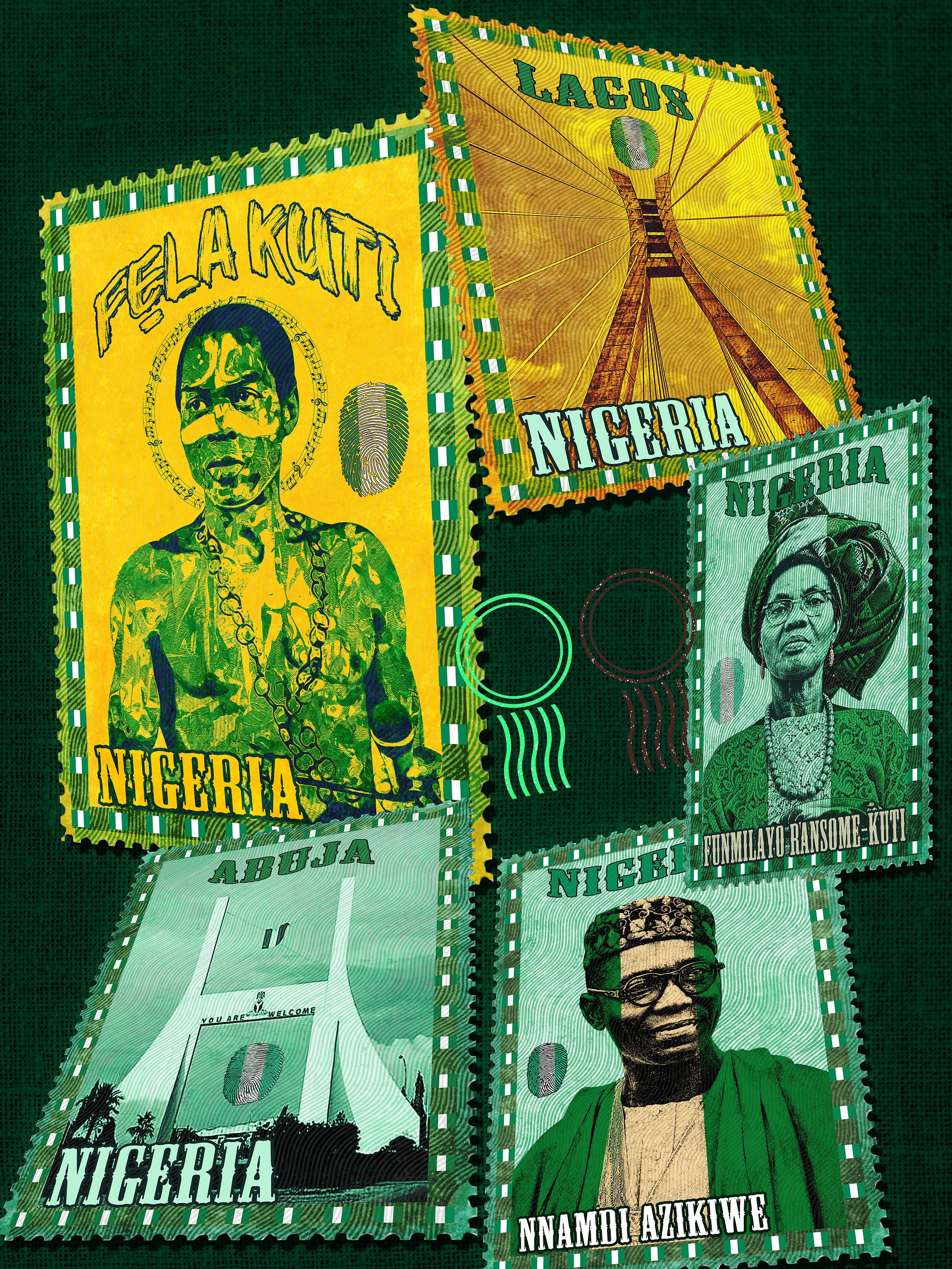 Nigeria Vintage Stamp Sticker pack sheet product image (1)