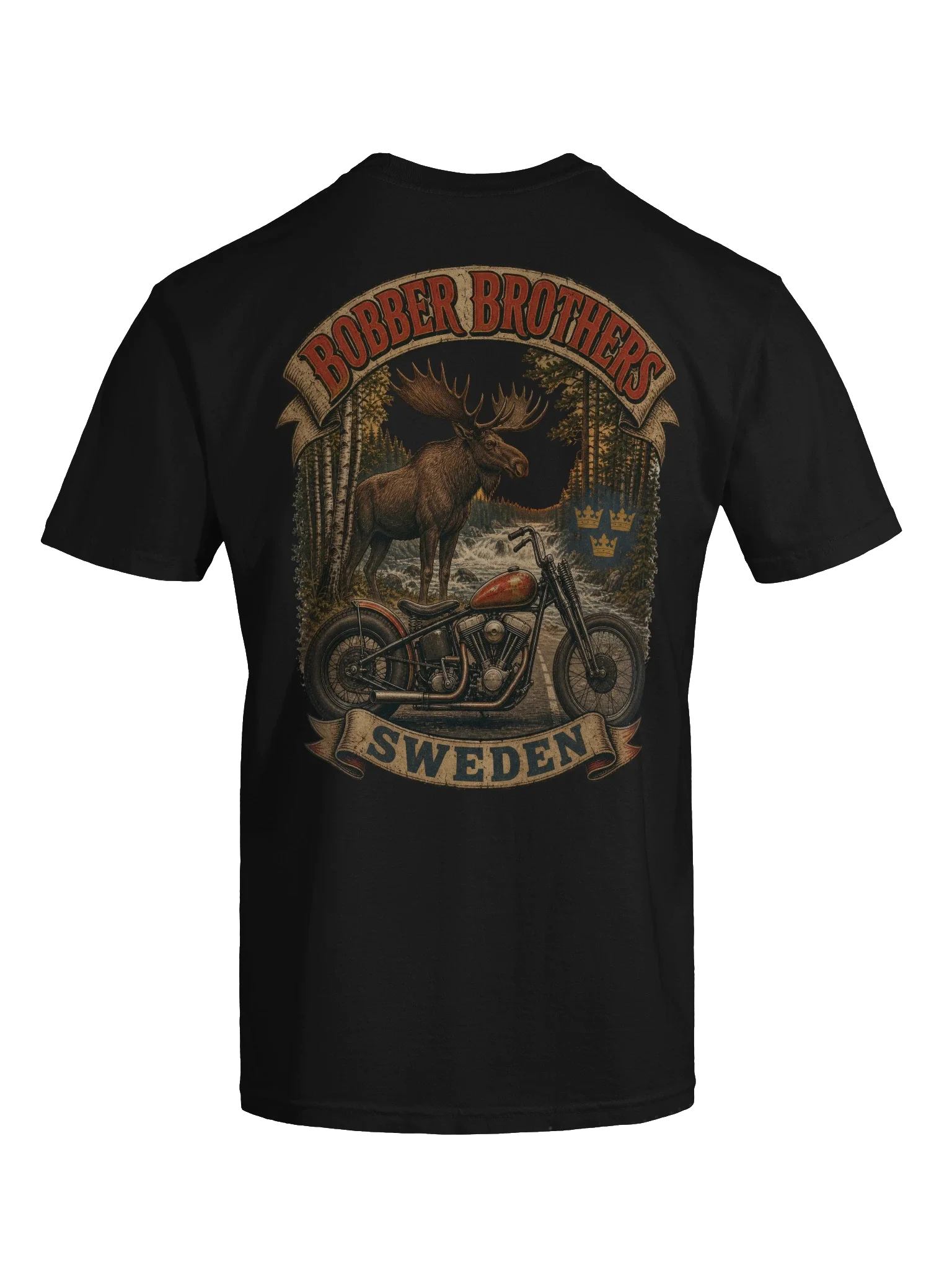 Sweden motorcycle t-shirt design by Bobber Brothers