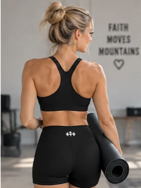 His House Womens Yoga Shorts - Black by His House