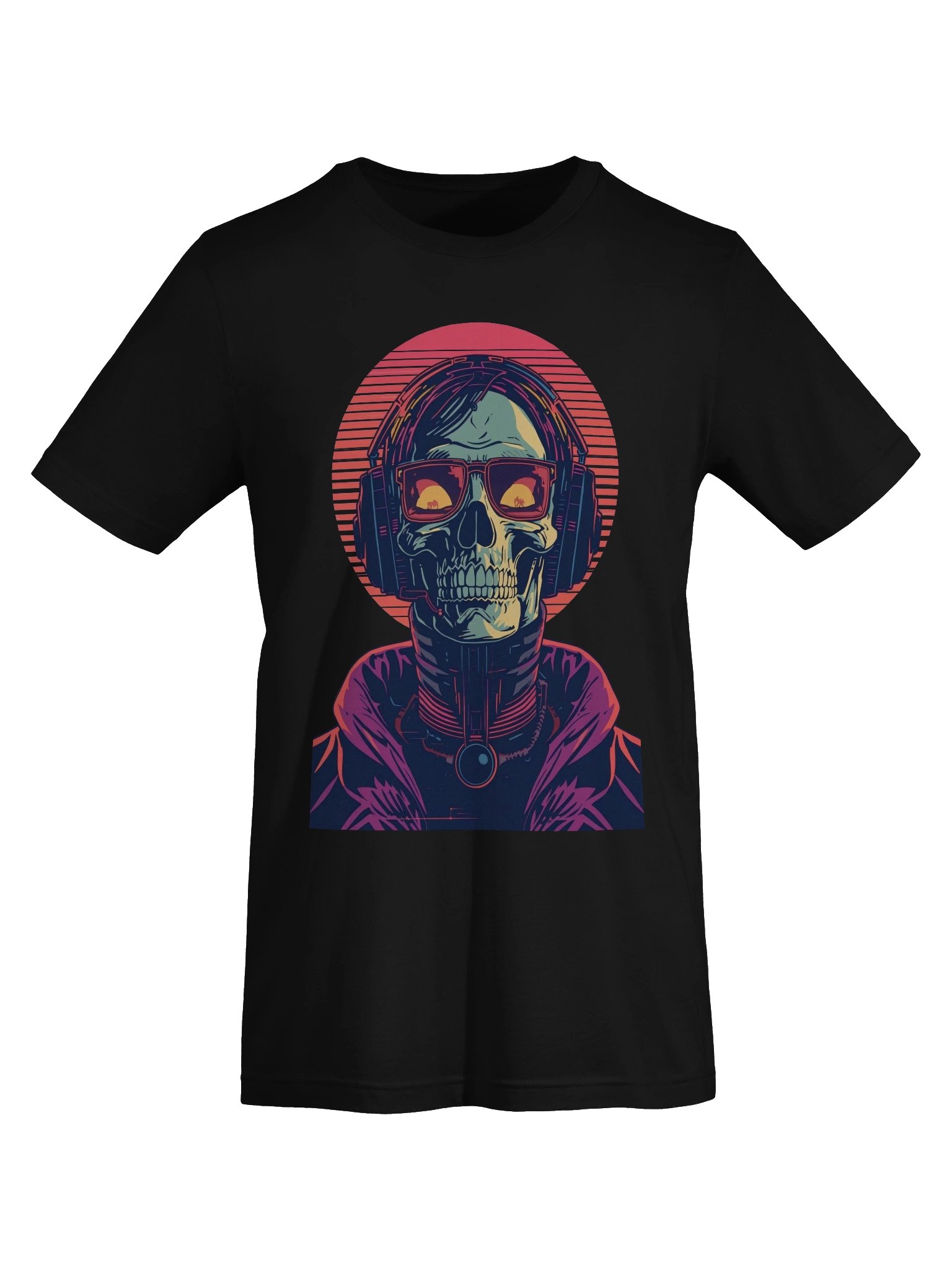 Neon DJ Skull Lightweight T-Shirt product image (4)