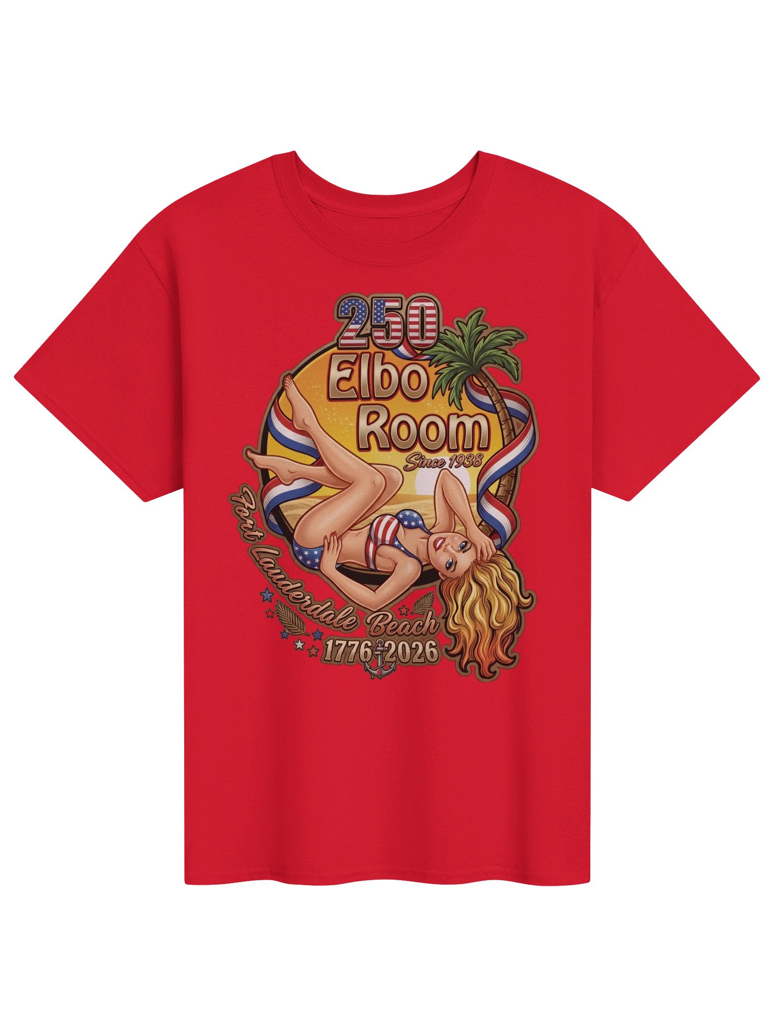 Elbo Room America 250 Merchandise Retro Pin-Up Tee | Premium Black & Patriot Colors product image (1)