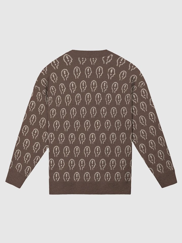 EXCLAIMING MENTALLY (repeating design, duotone brown relaxed knitwear crewneck product image (7)