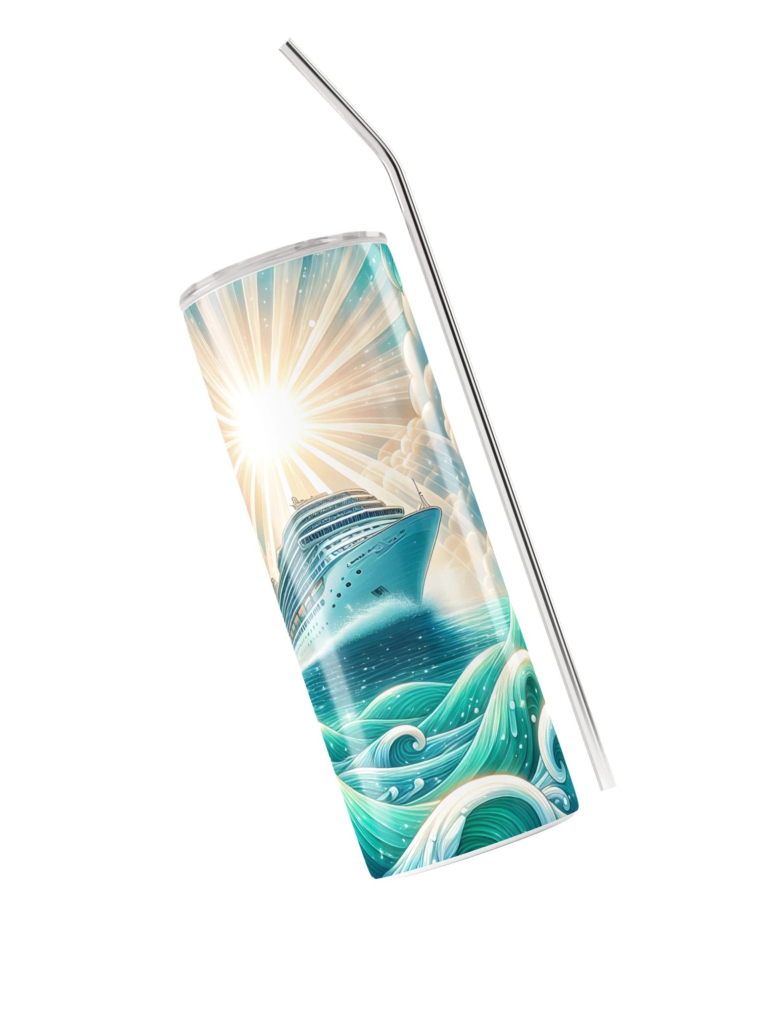 Ocean Voyage Stainless Steel Tumbler | Cruise Ship & Waves Travel Cup product image (3)