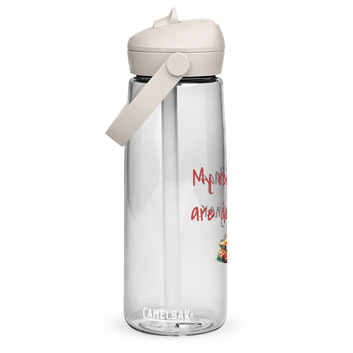 Designer Red Flags Flip Straw Water Bottle product image (2)