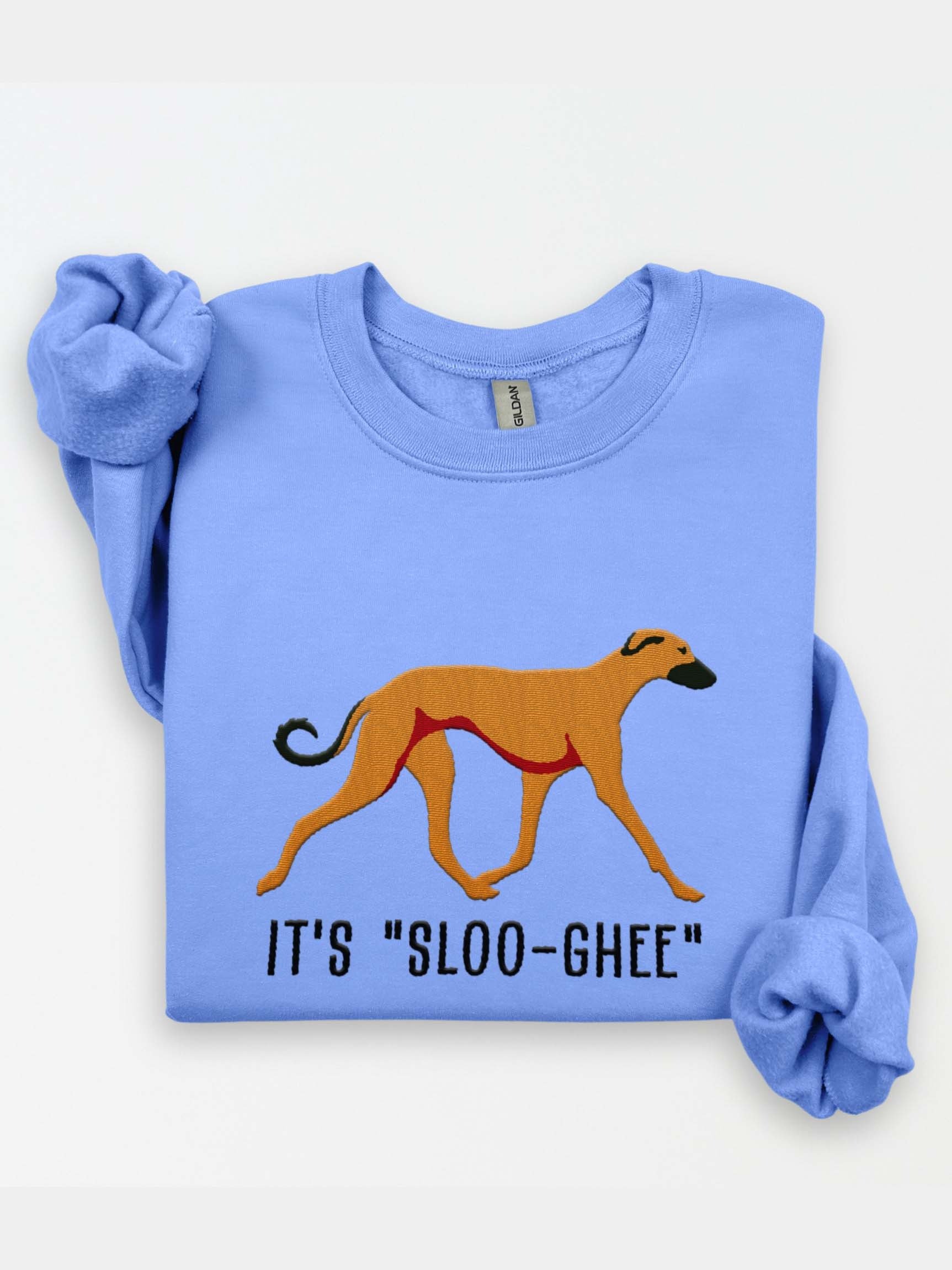 It's Sloo-Gee Sweatshirt(Embroidered) of a Sloughi(Tan) product image (1)